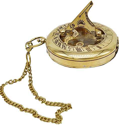 Antique Brass Sundial Compass with Wooden Box view 8