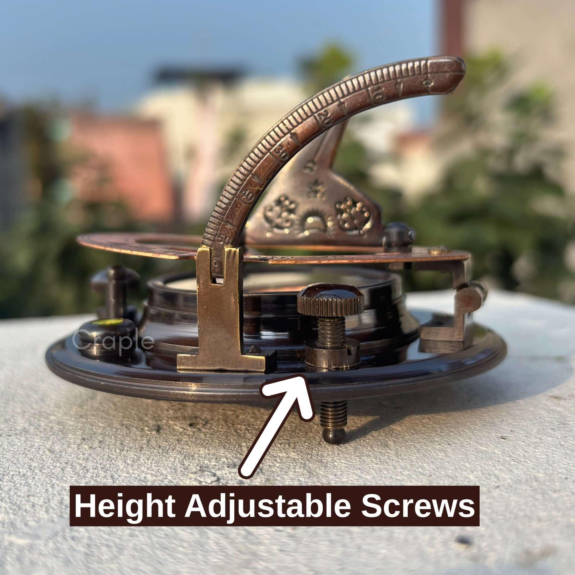 Antique Brass Sundial Compass with Fitted Wooden Presentation Box view 6