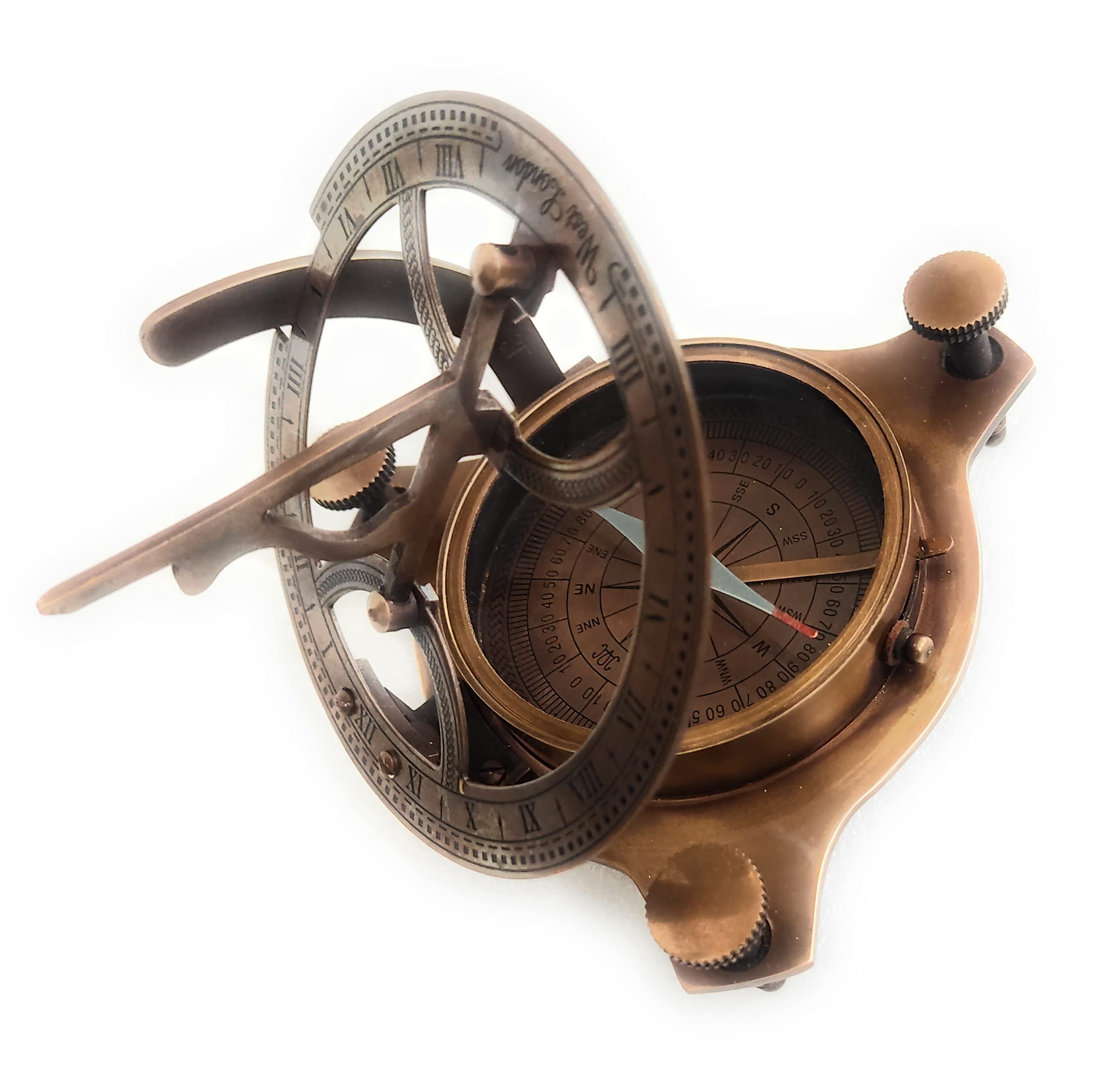Antique Brass Sundial Compass with Presentation Box view 6