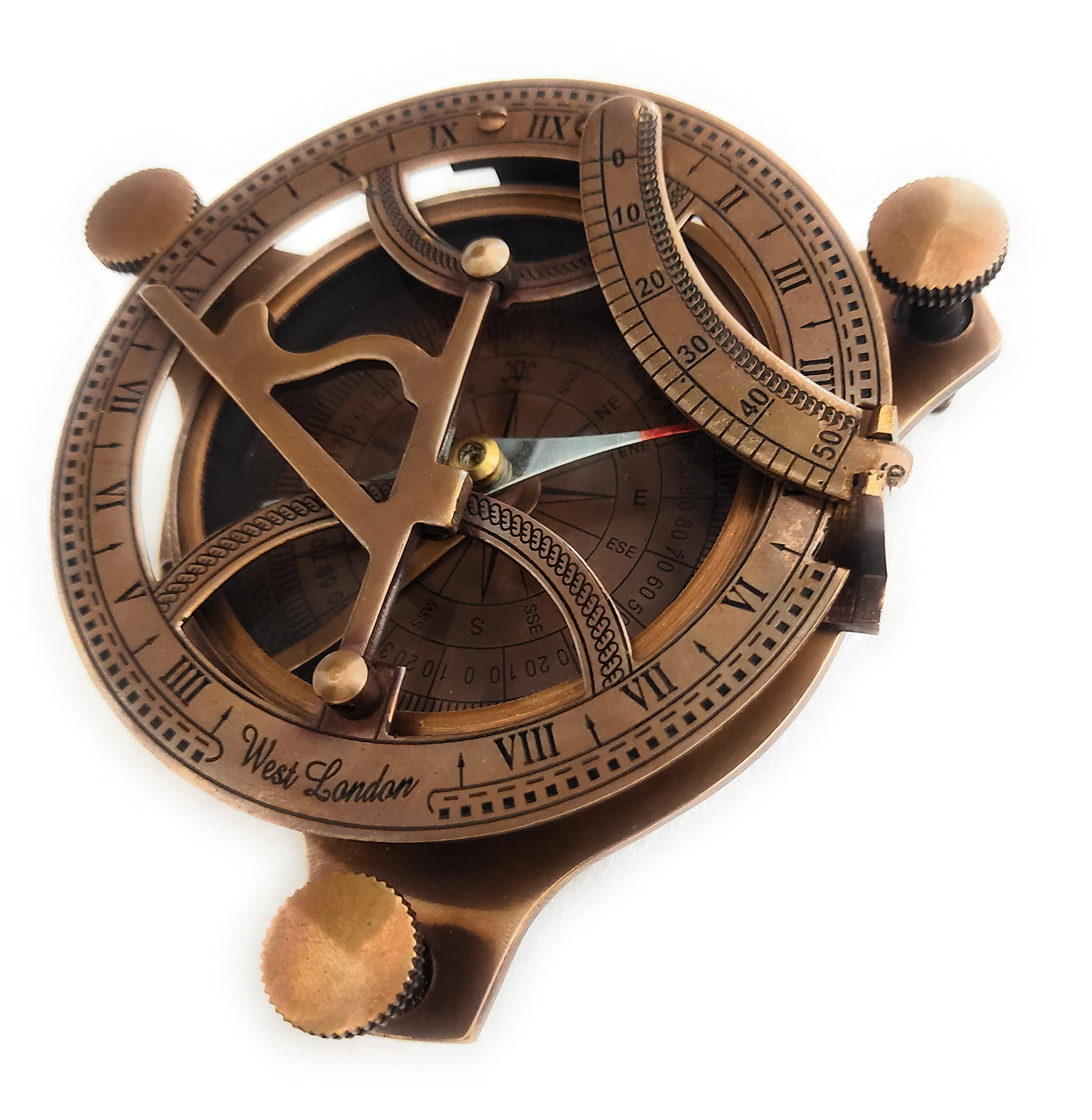 Antique Brass Sundial Compass with Presentation Box view 8