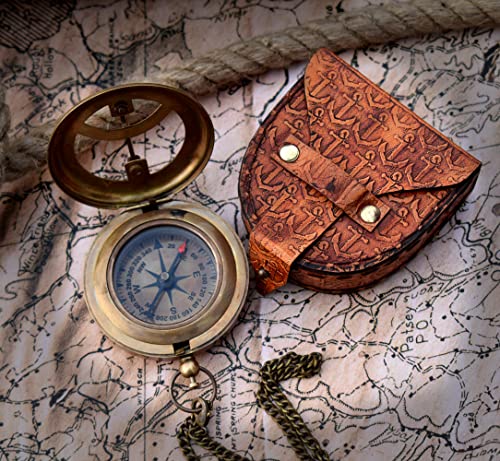 Antique Brass Sundial Compass with Presentation Box view 5