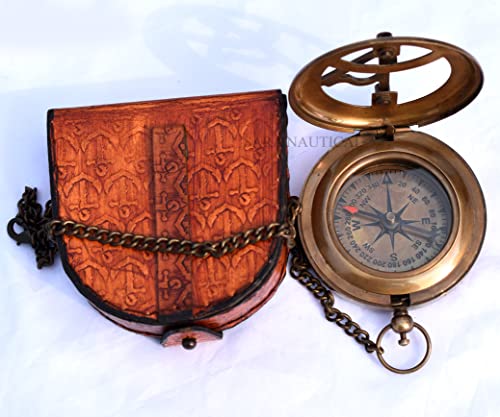 Antique Brass Sundial Compass with Presentation Box view 7