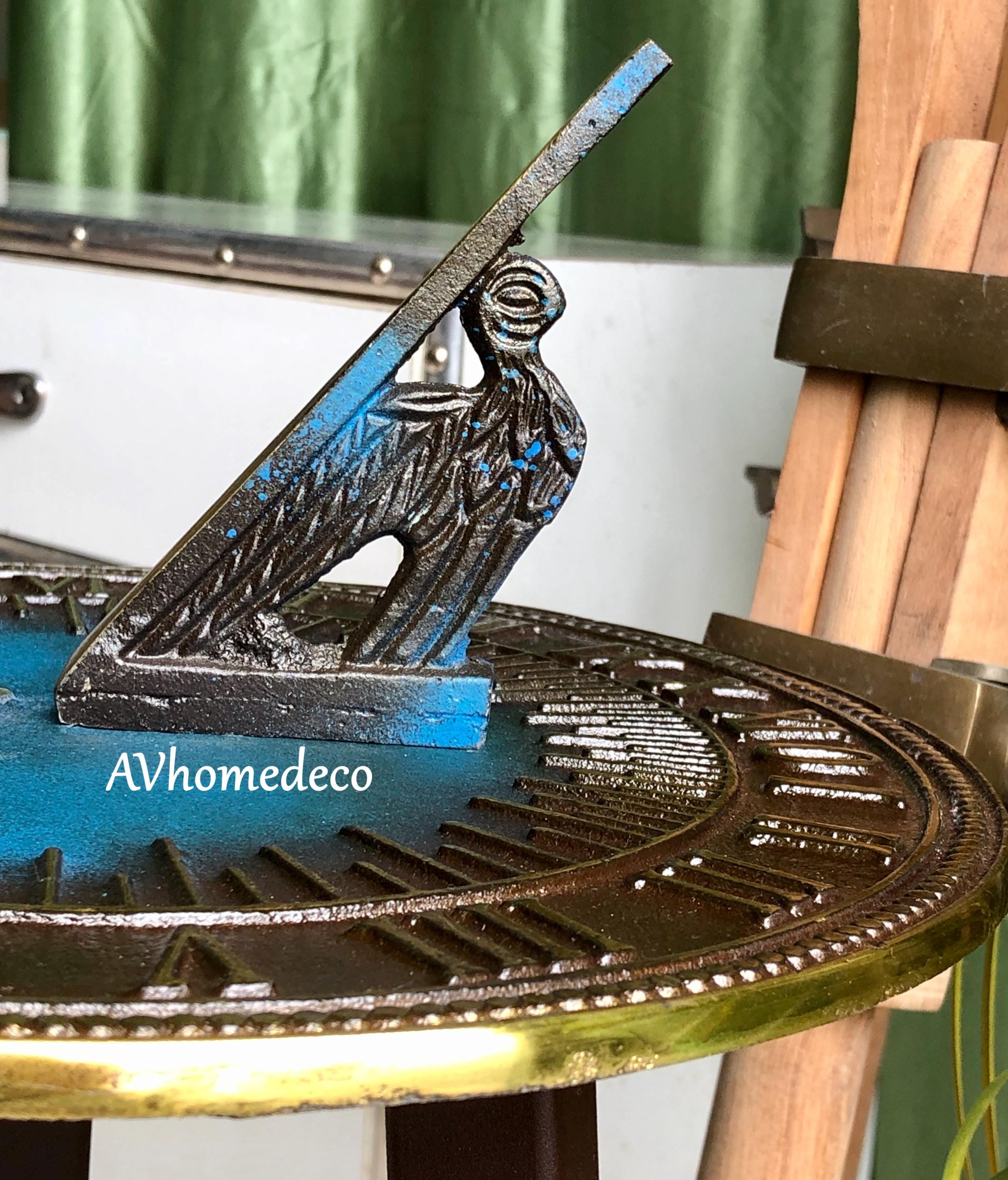 Father Time Brass Garden Sundial Verdigris view 5