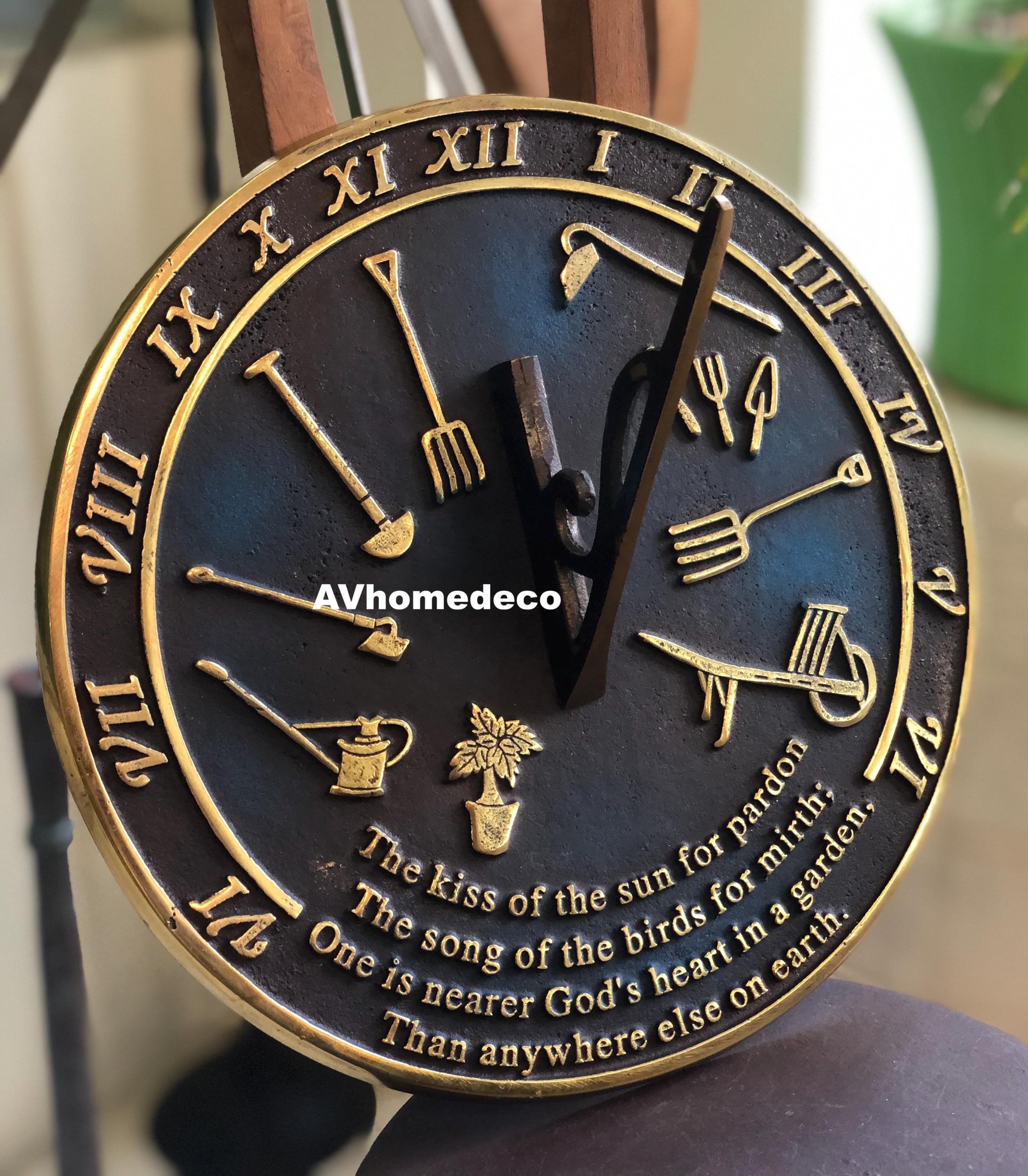 Brass Garden Sundial Engraved Quote view 3