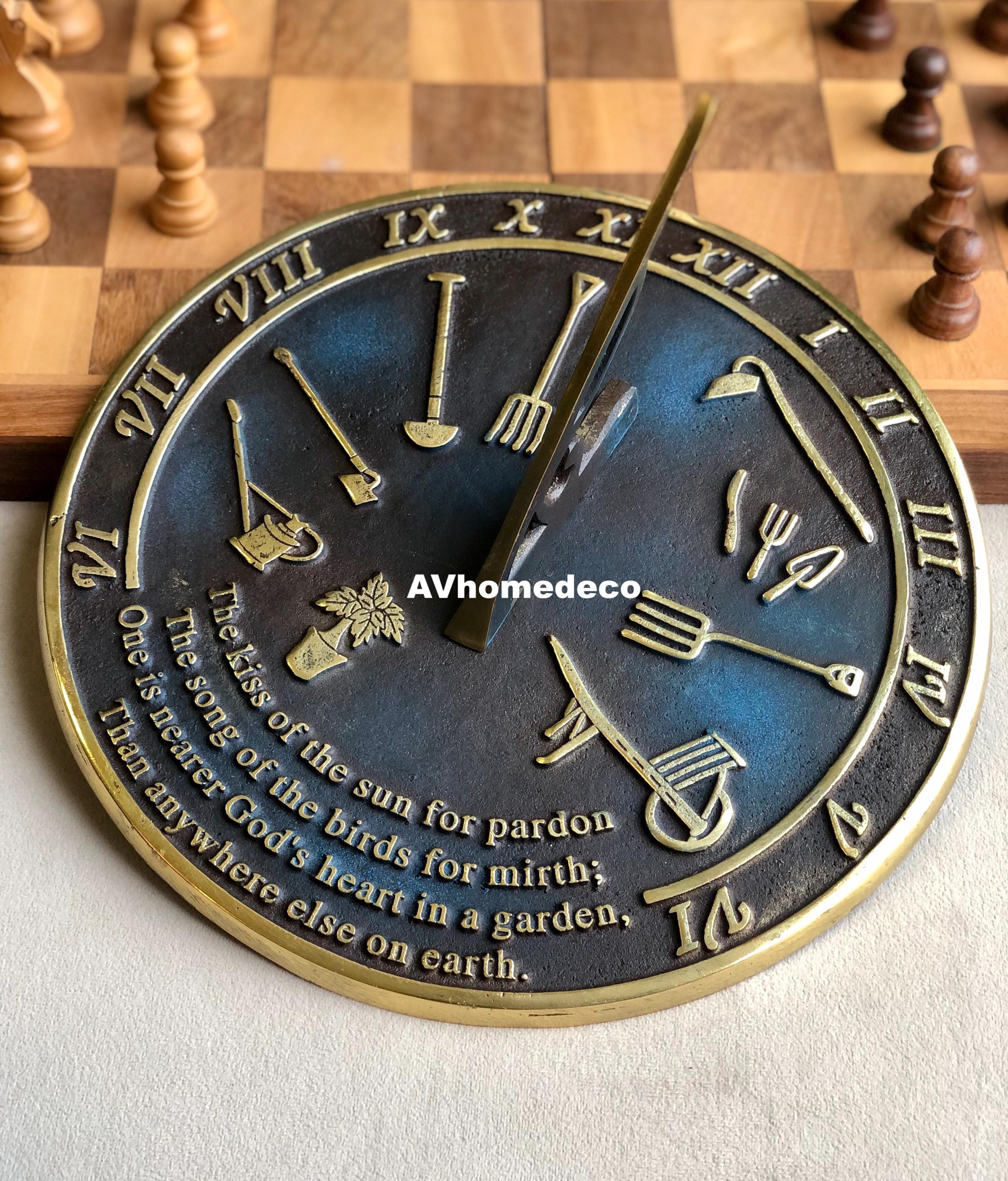 Brass Garden Sundial Engraved Quote view 6