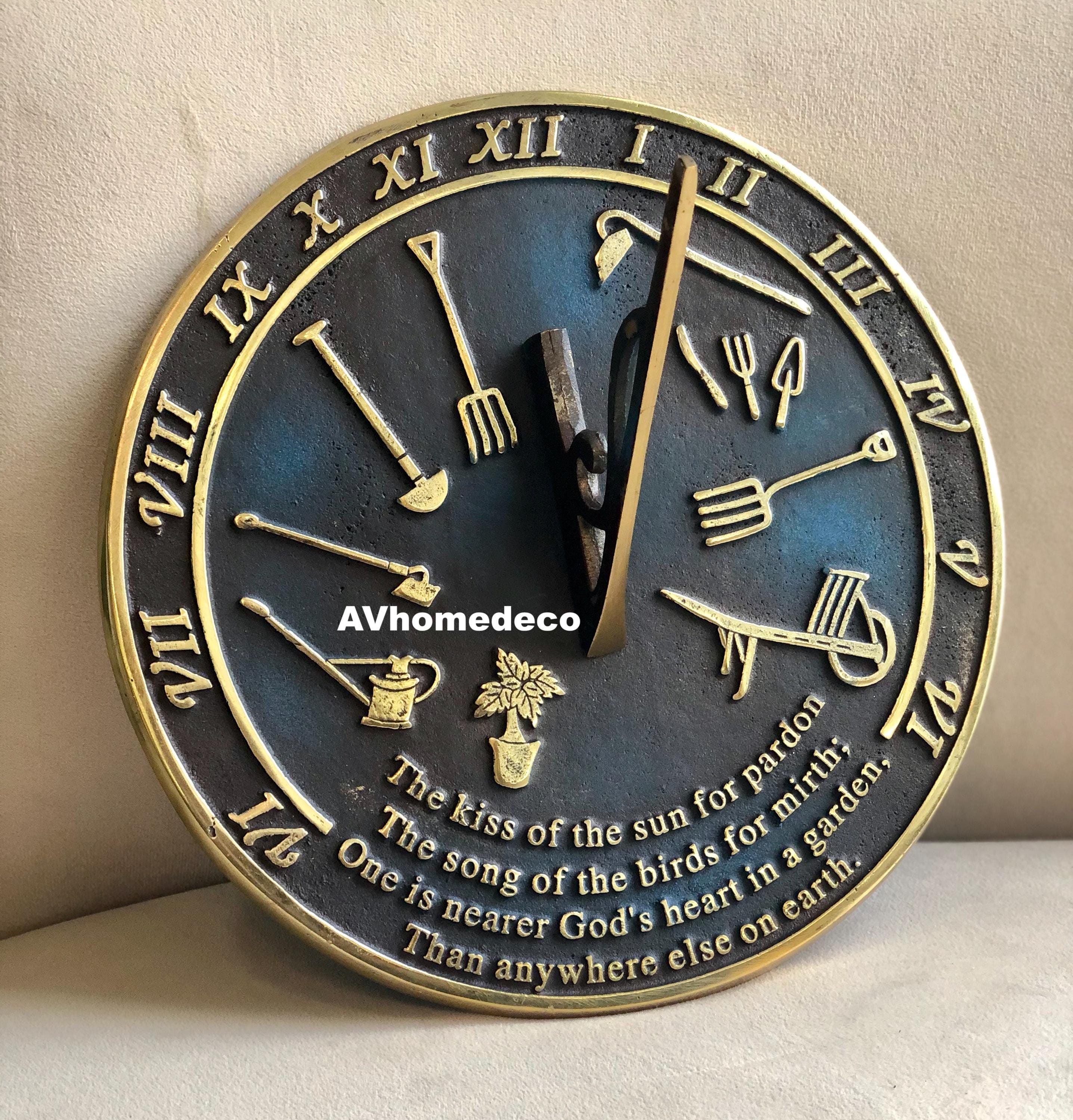 Brass Garden Sundial Engraved Quote view 7