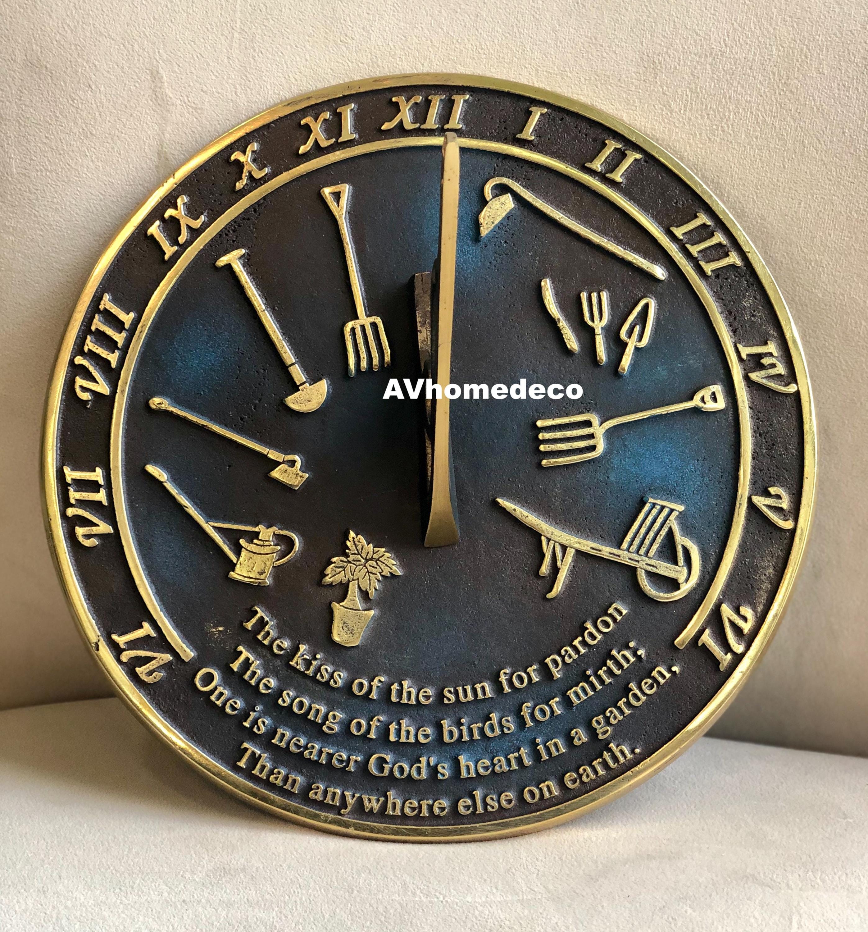 Brass Garden Sundial Engraved Quote view 11