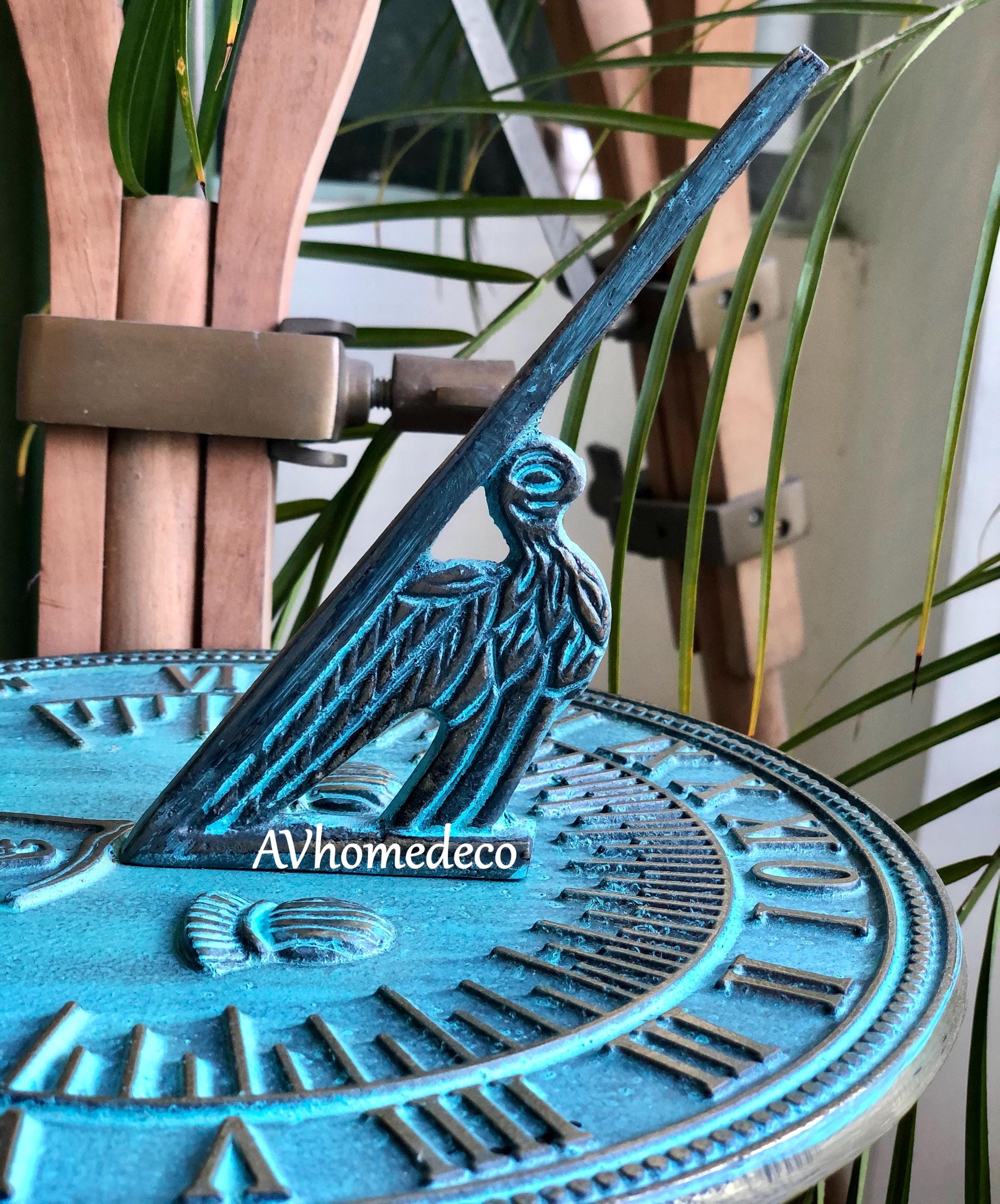Brass Garden Sundial with Verdigris Highlights view 6