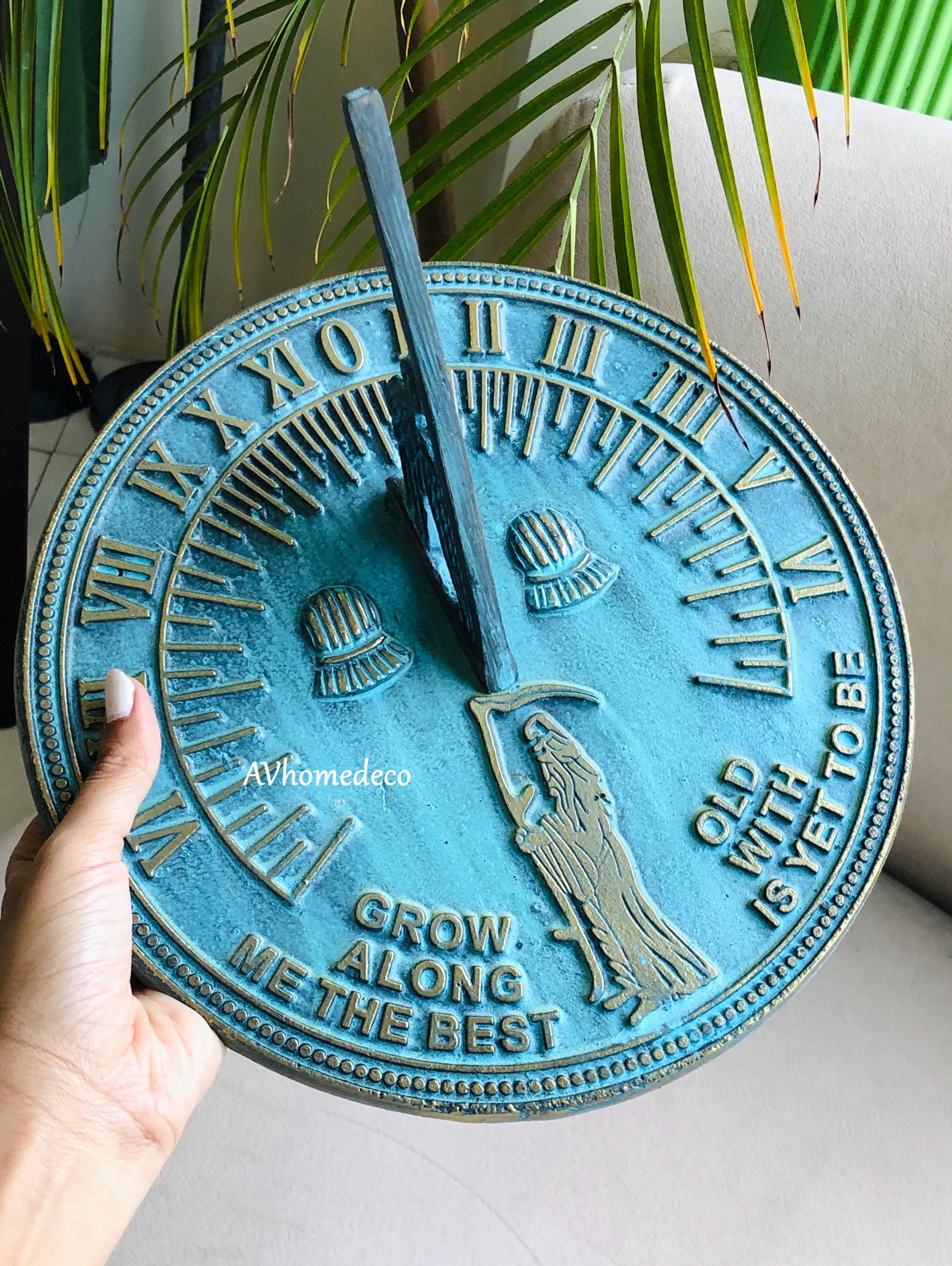 Brass Garden Sundial with Verdigris Highlights view 10