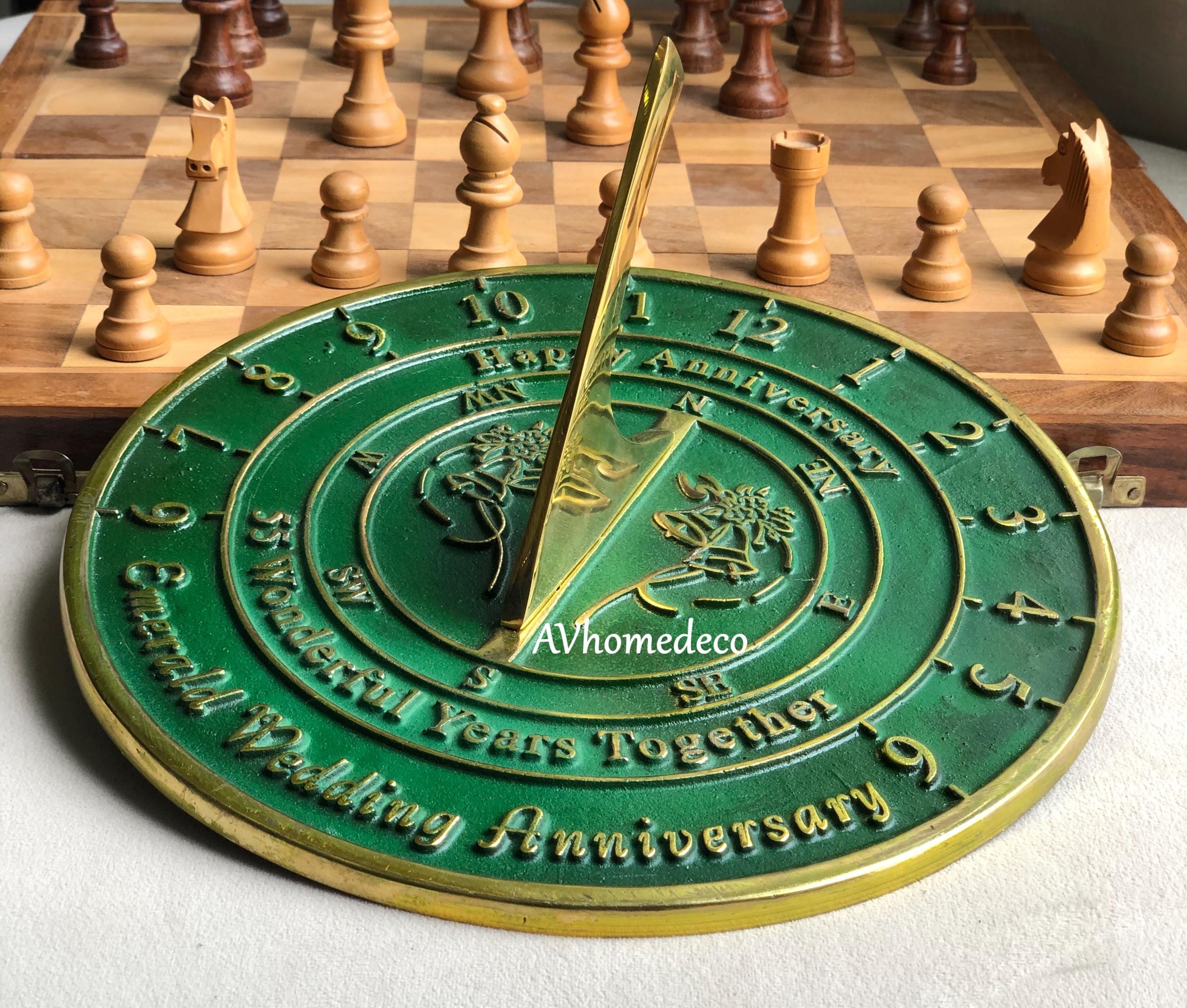 Anniversary Engraved Brass Garden Sundial view 2