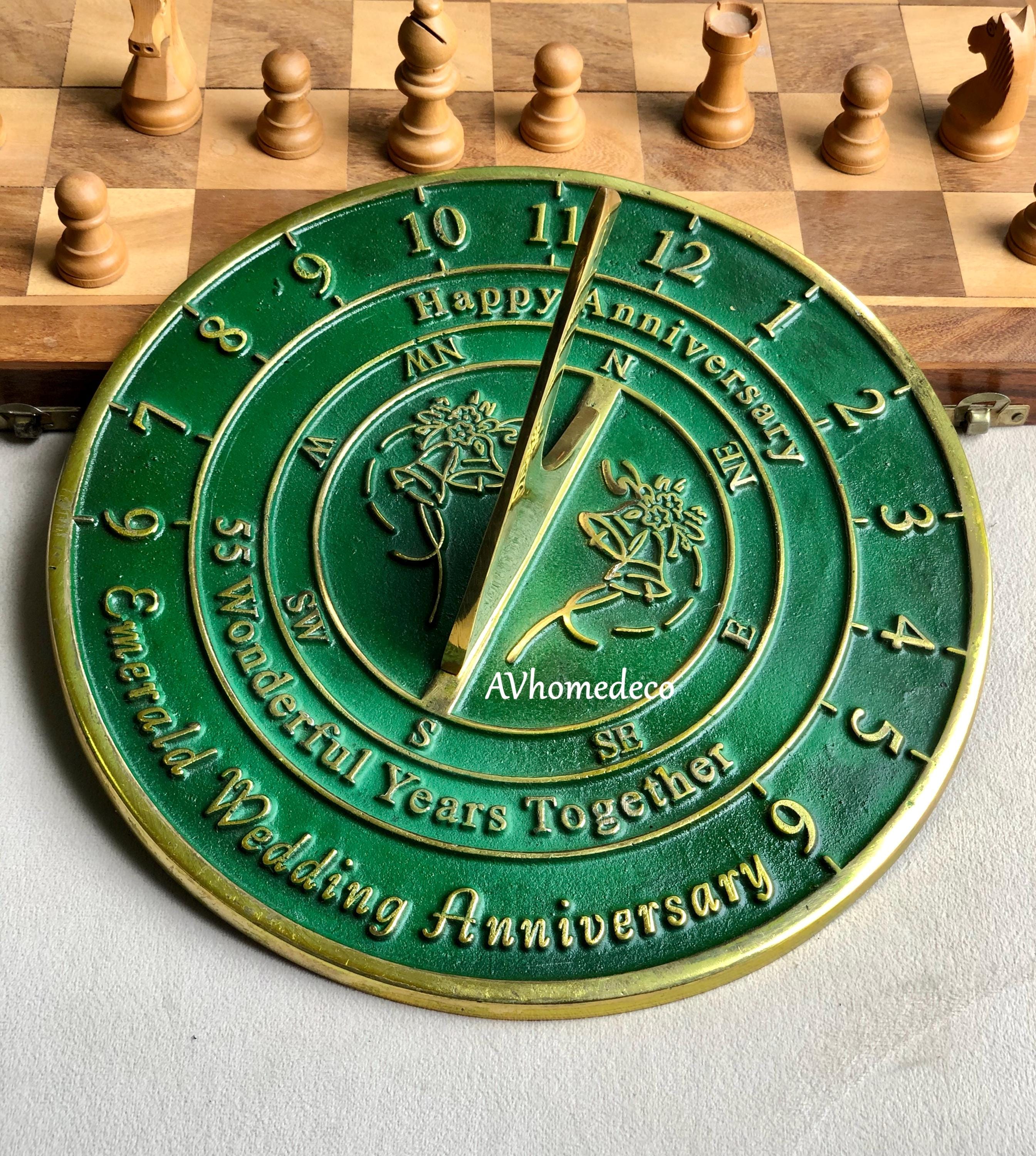 Anniversary Engraved Brass Garden Sundial view 11