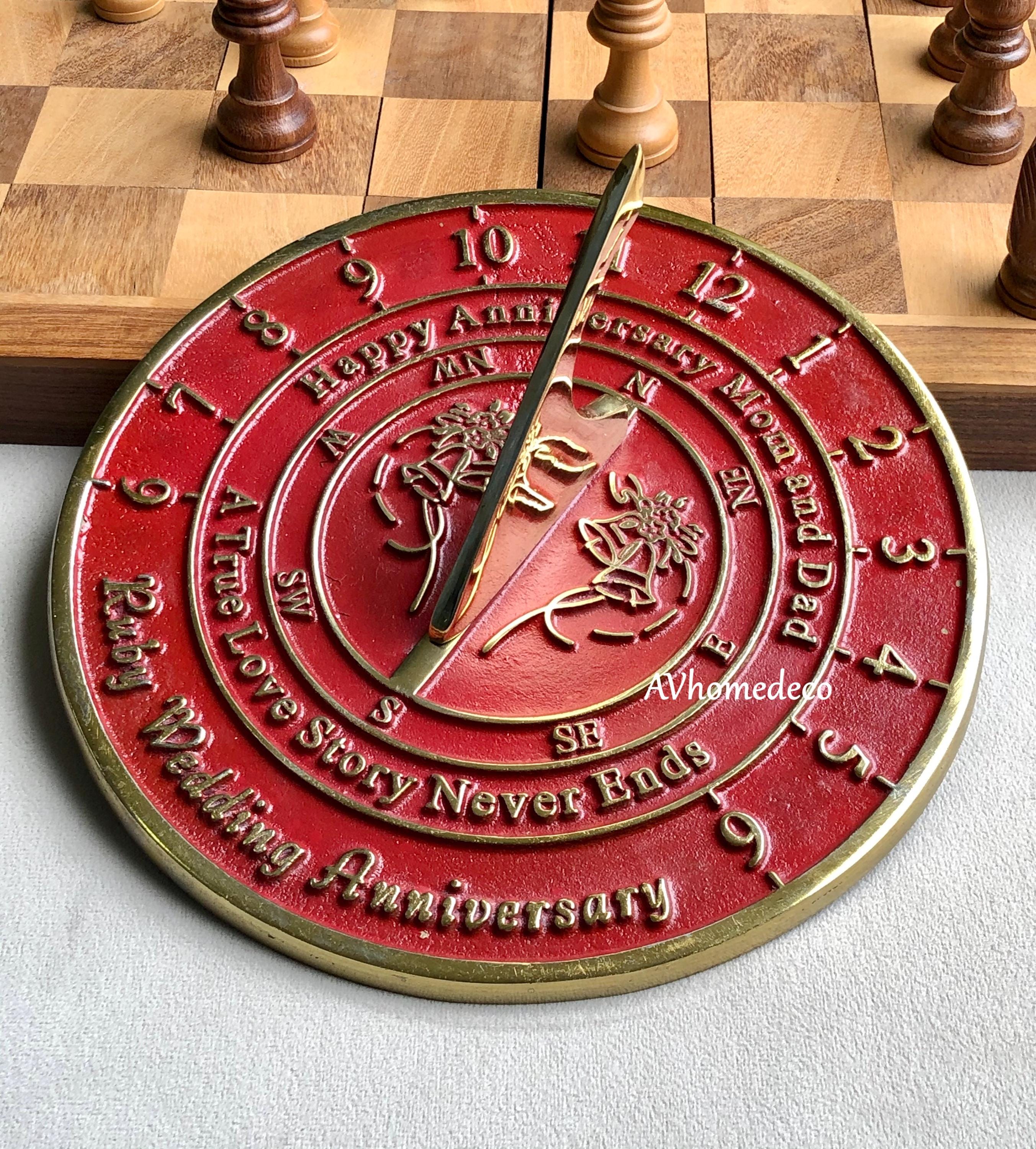 Ruby Anniversary Brass Garden Sundial view 7