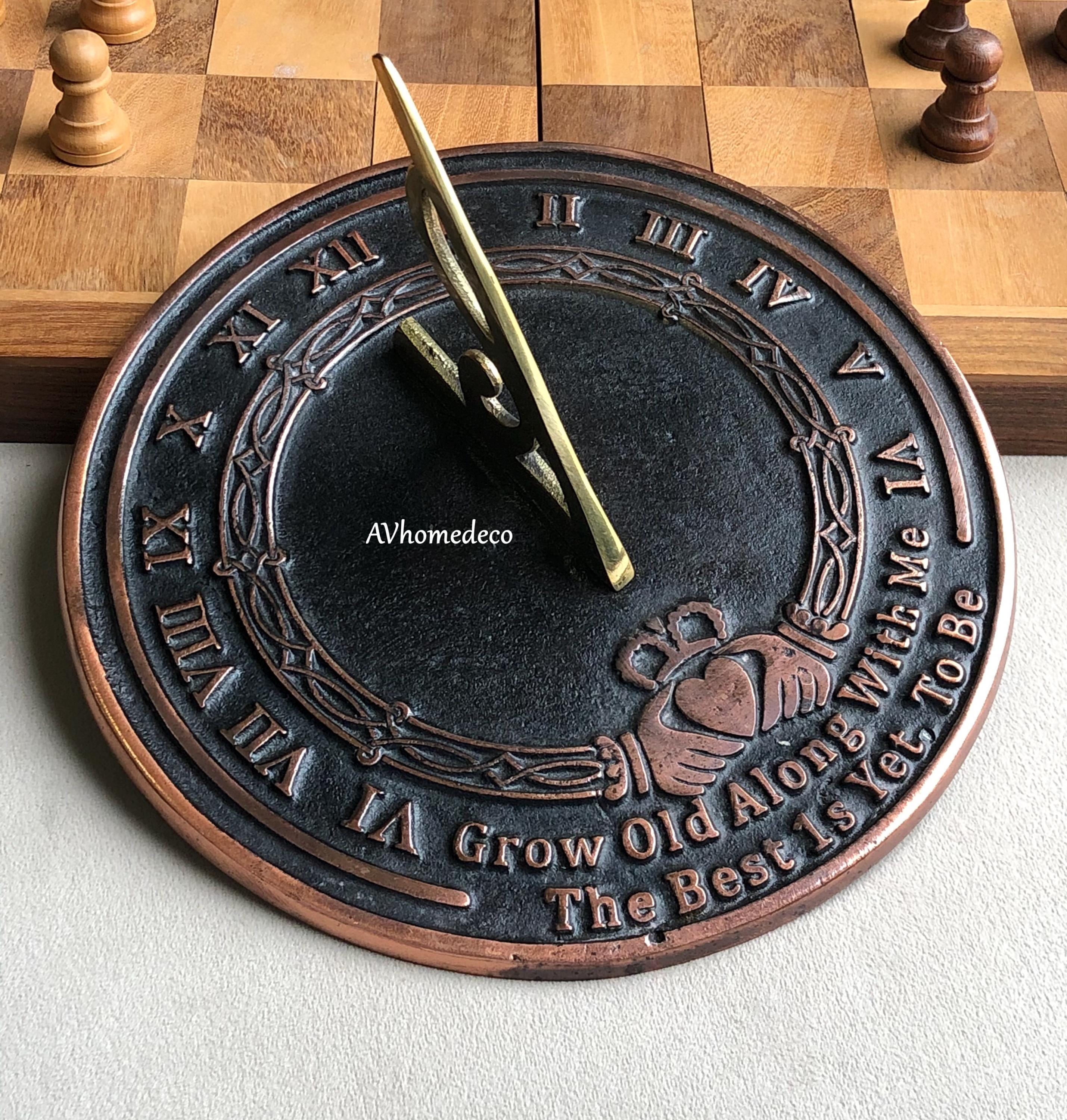 Engraved Brass Garden Sundial Couple Gift view 3