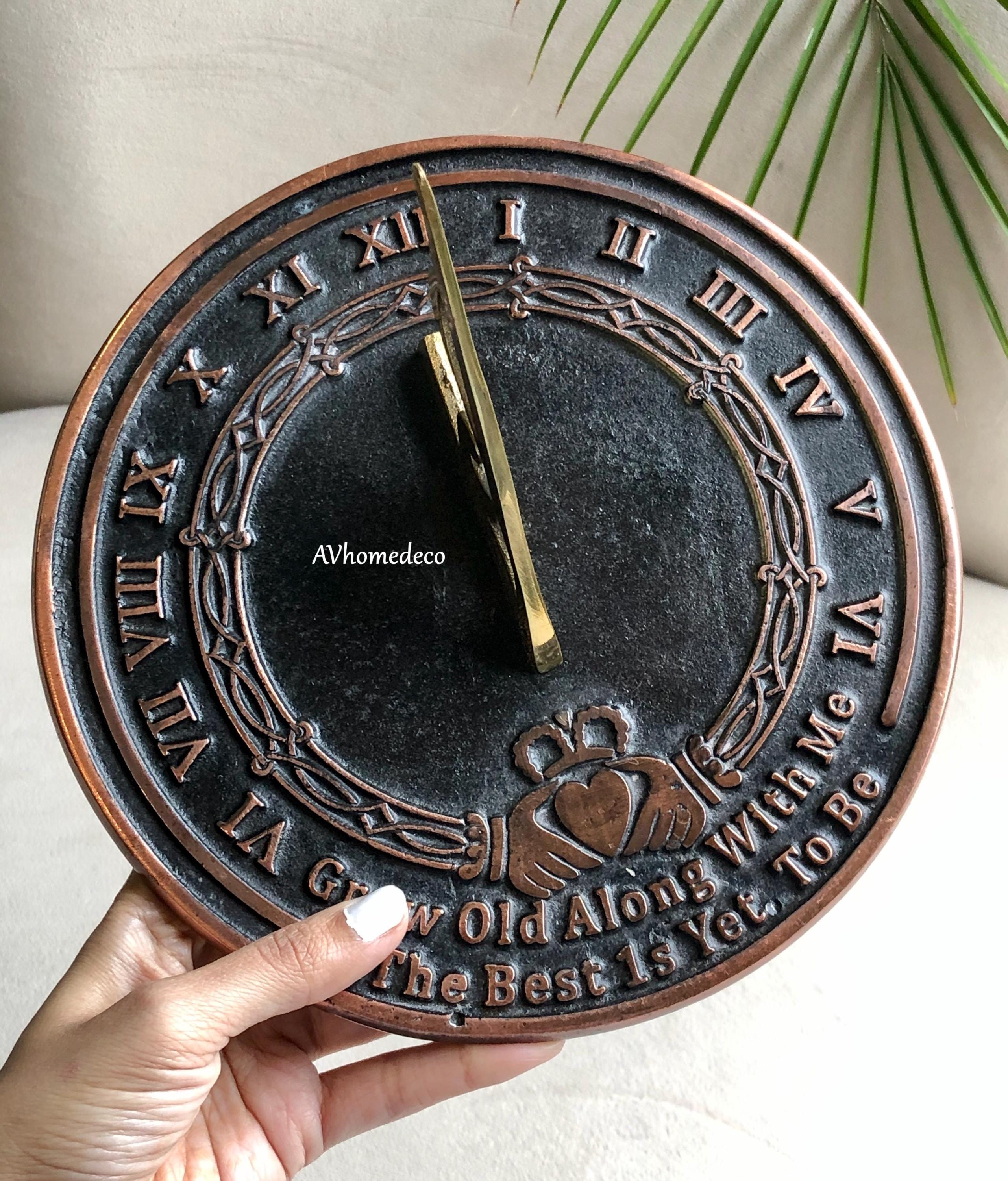 Engraved Brass Garden Sundial Couple Gift view 10