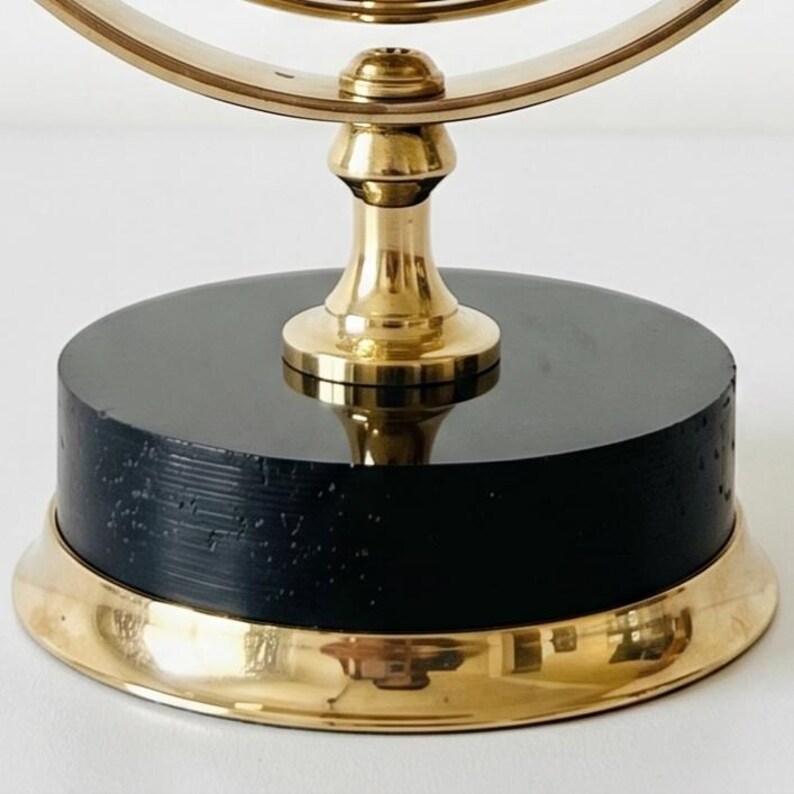 Polished Brass Dual-Sided Desk Clock, Roman Numerals view 5