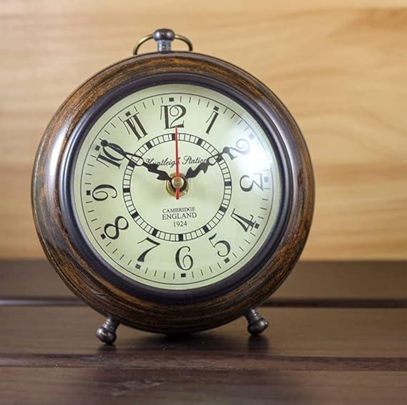 Vintage Wooden Desk Clock view 2