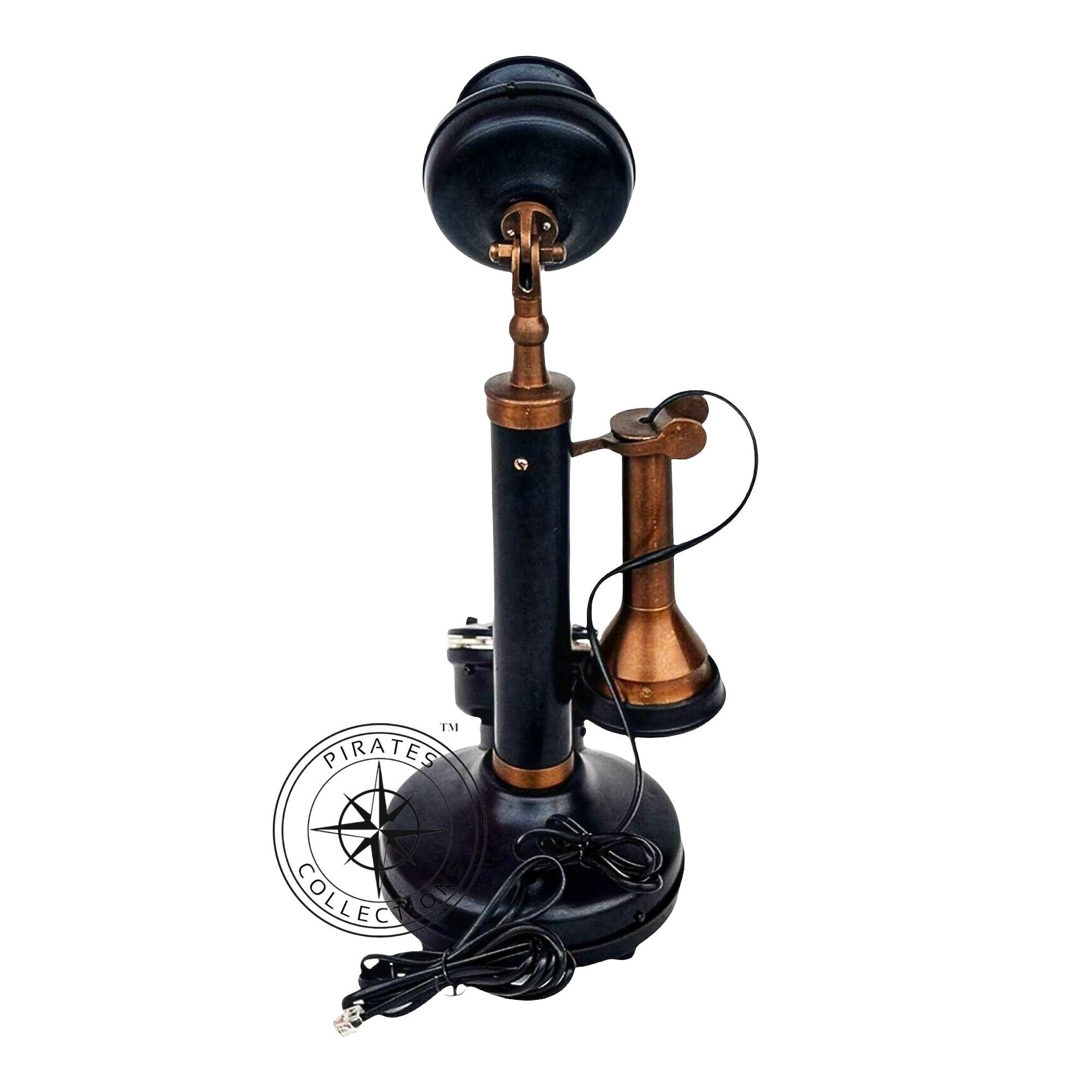 Copper Finish Brass Candlestick Rotary Phone view 3