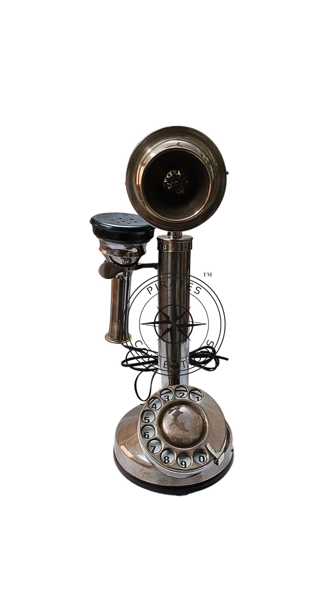 Brass Candlestick Rotary Dial Telephone — Classic view 2