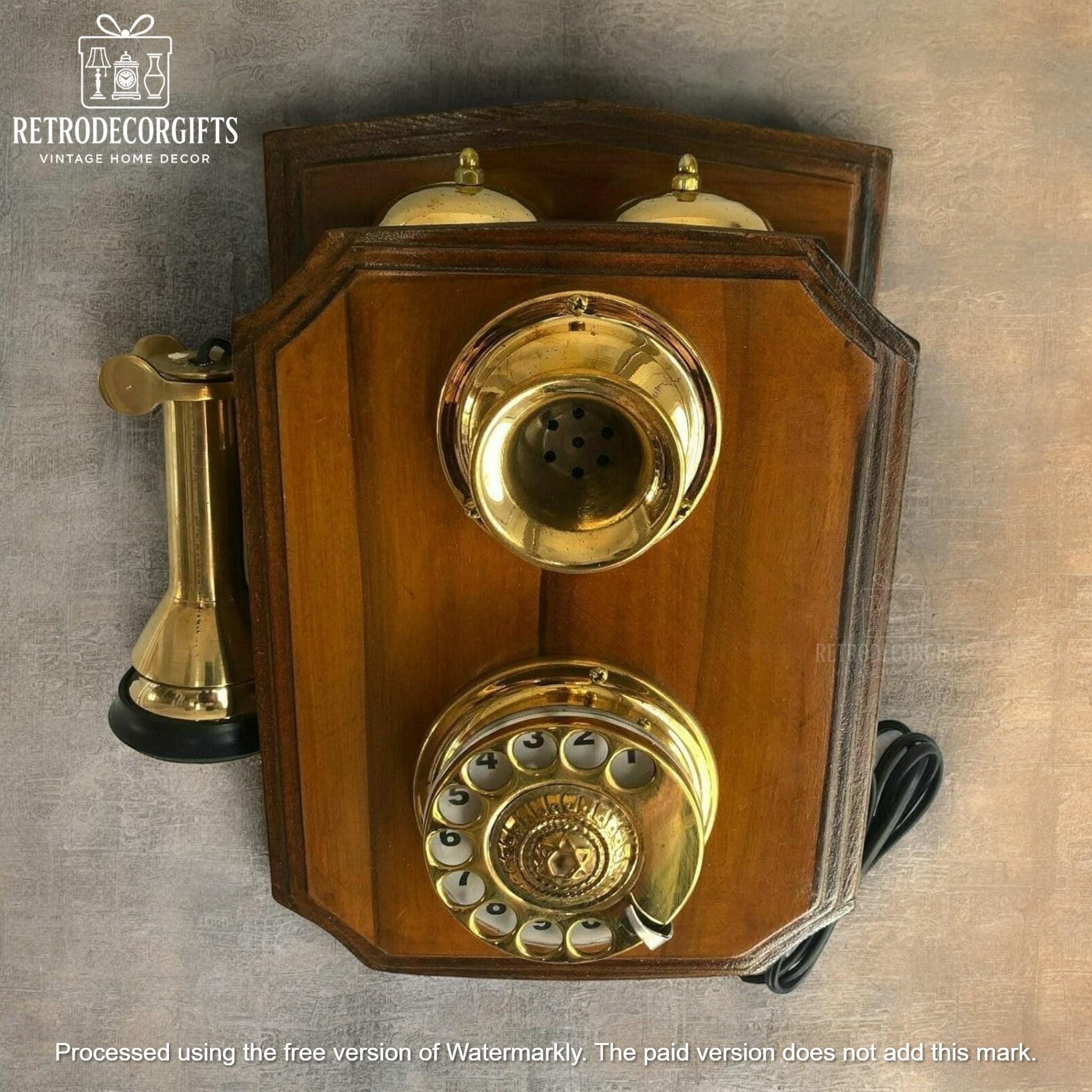 Wooden Wall Cradle Telephone — Vintage 1930s Style view 3