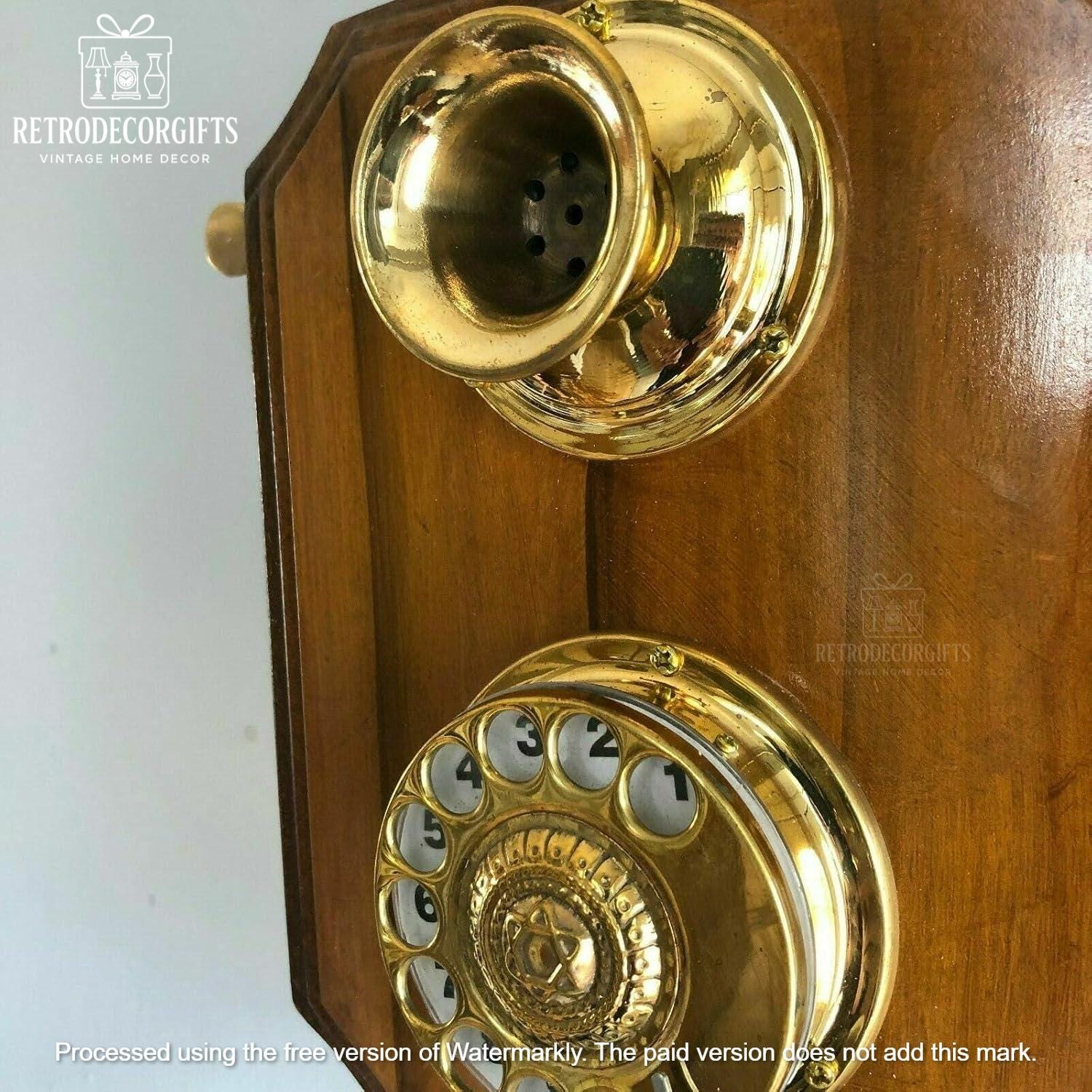 Wooden Wall Cradle Telephone — Vintage 1930s Style view 6