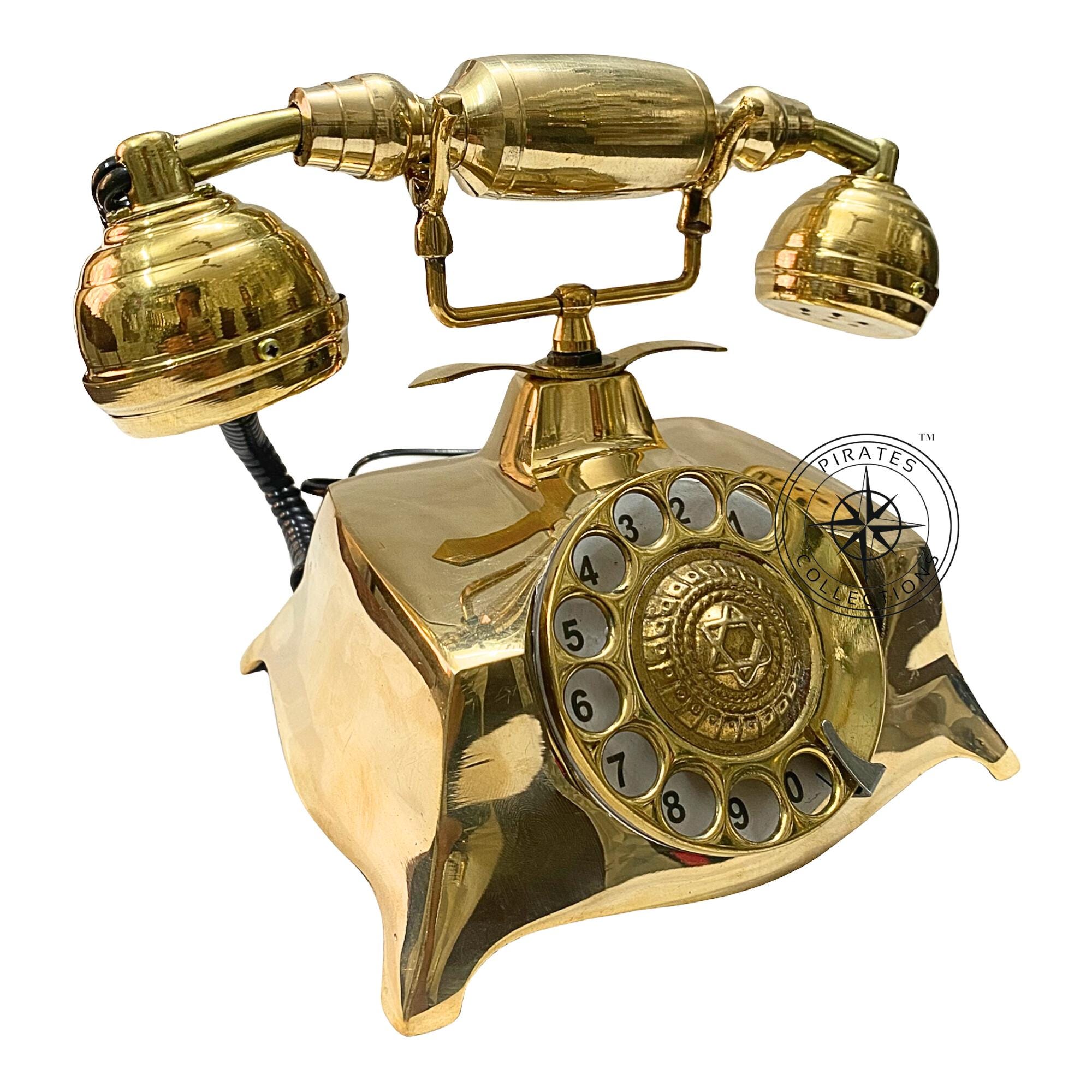 Nautical Brass French Victorian Desk Rotary Phone view 3
