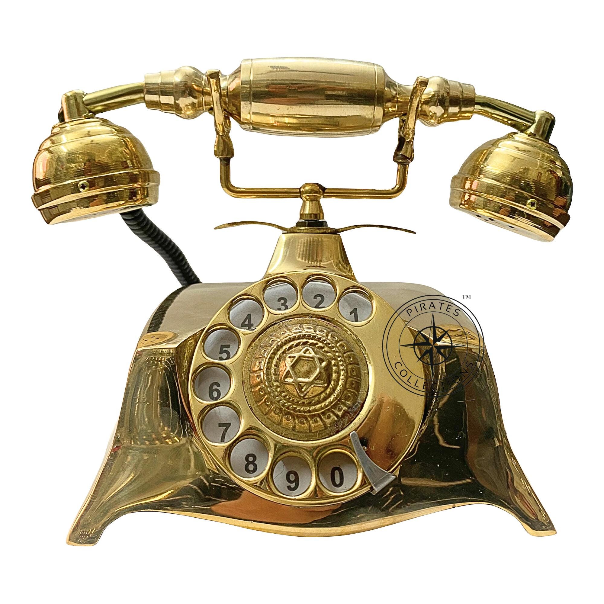 Nautical Brass French Victorian Desk Rotary Phone view 7