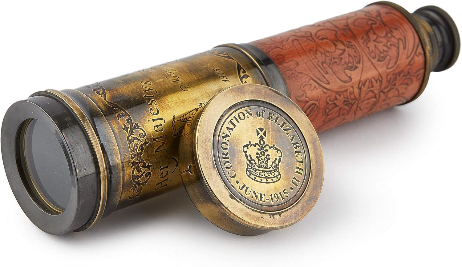 Brass Spyglass Telescope 15" with Leather Case view 8