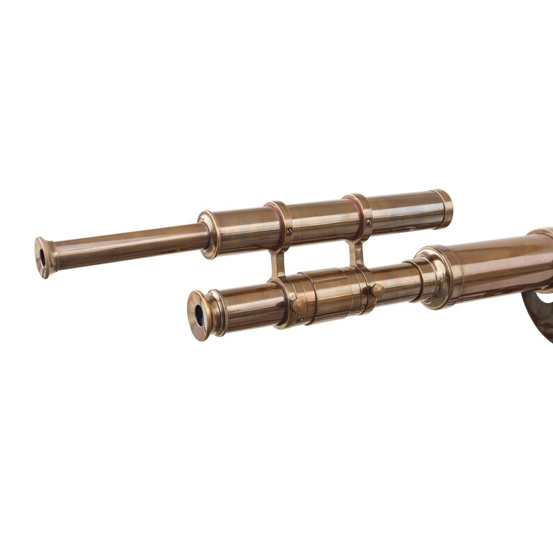 Double Barrel Brass Floor Standing Telescope 60" with No Case view 13