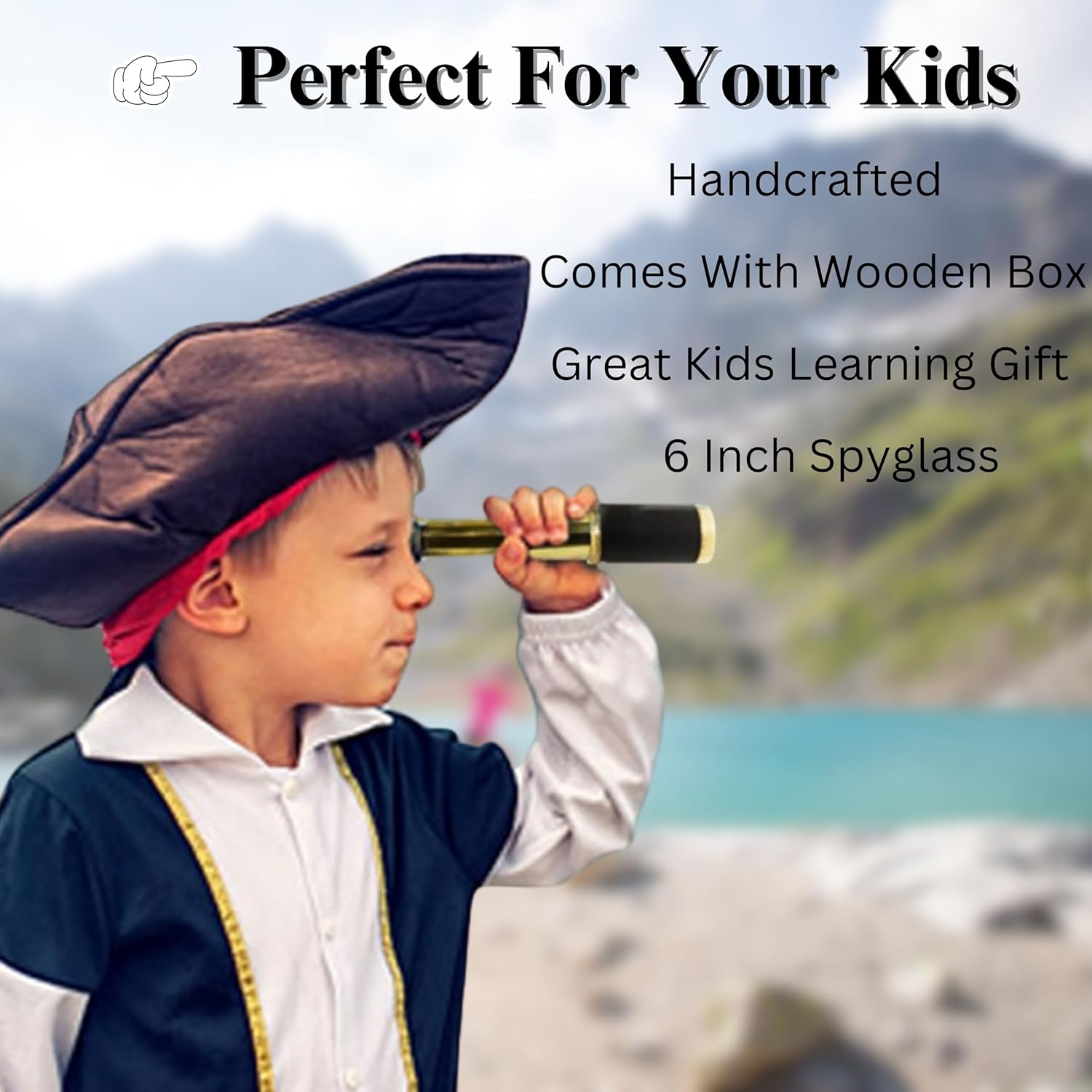 Brass Spyglass Telescope 6" for Kids view 2