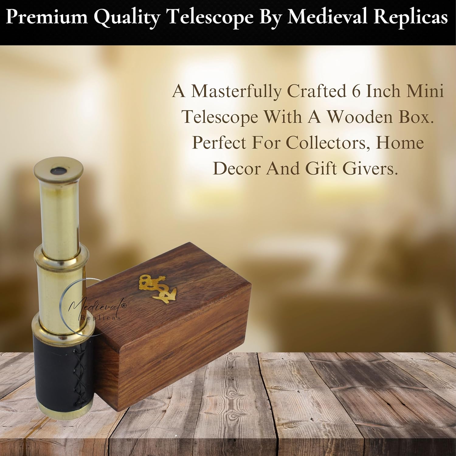 Brass Spyglass Telescope 6" for Kids view 6