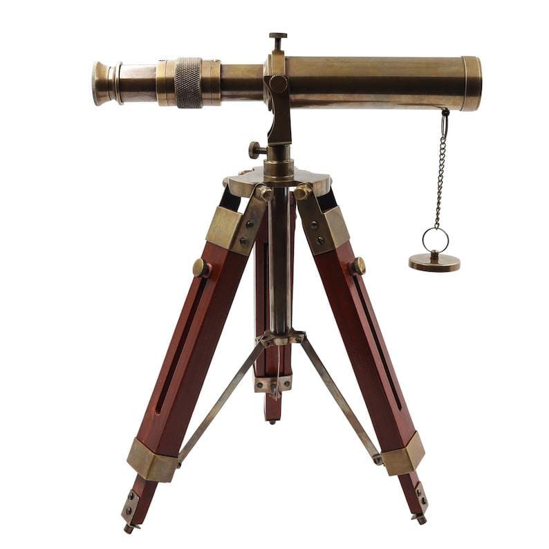 Brass Floor Standing Telescope 15" with Wooden Tripod view 2