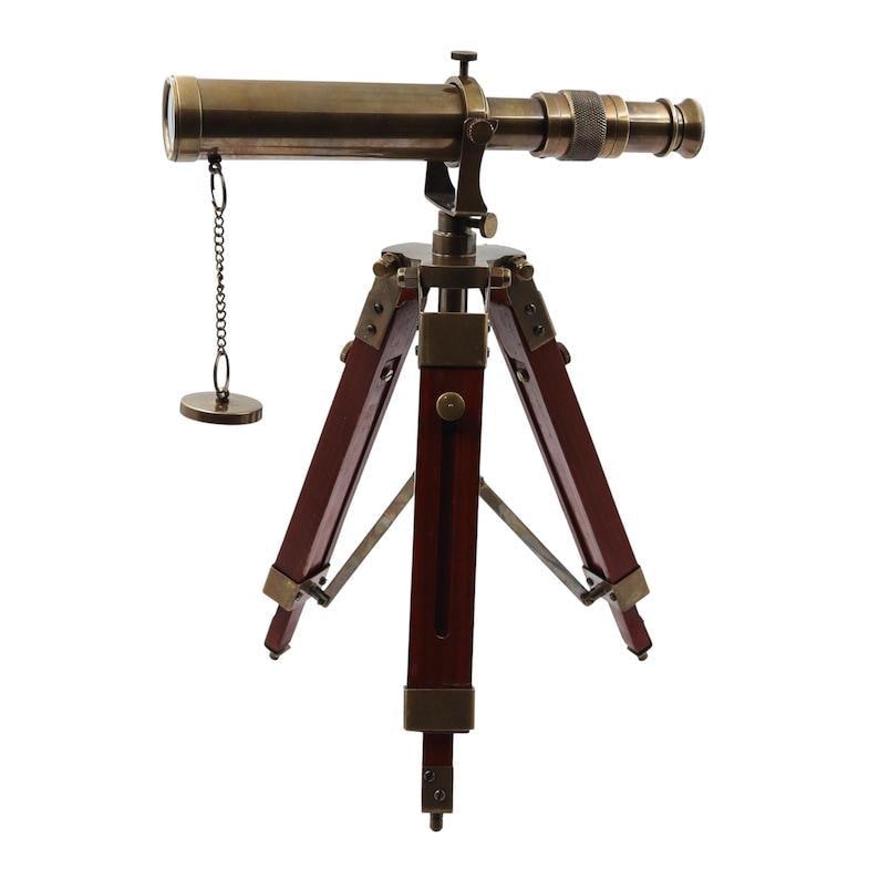 Brass Floor Standing Telescope 15" with Wooden Tripod view 6
