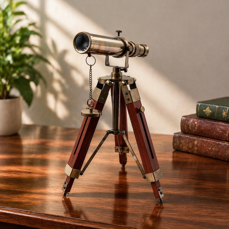 Brass Floor Standing Telescope 15" with Wooden Tripod view 10