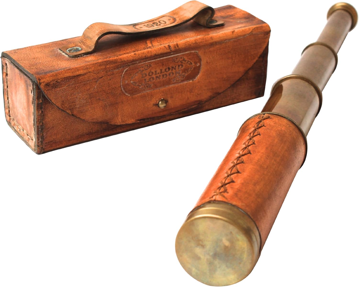 Brass Spyglass Telescope 16" with Leather Case view 9