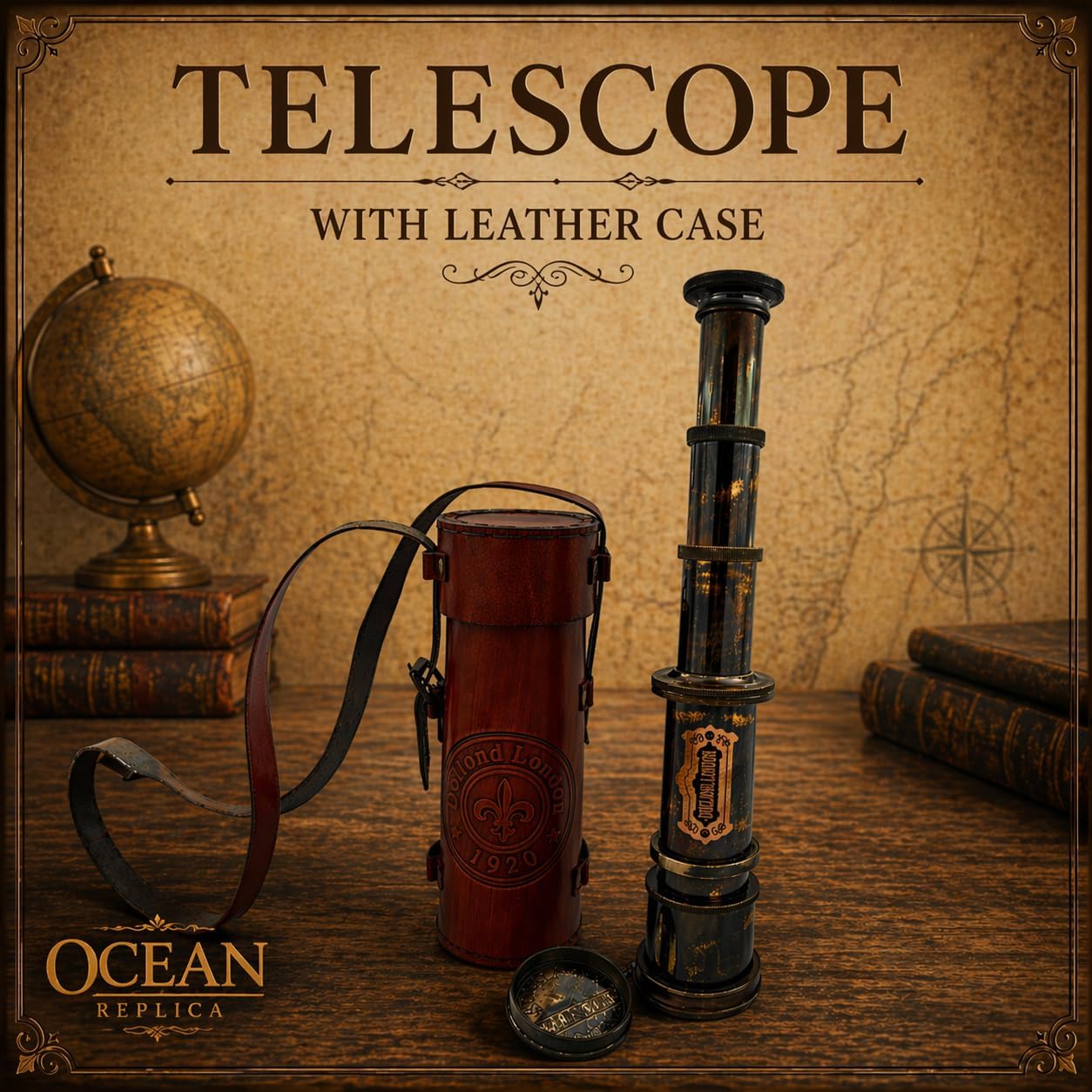 Brass Spyglass Telescope 16" view 5