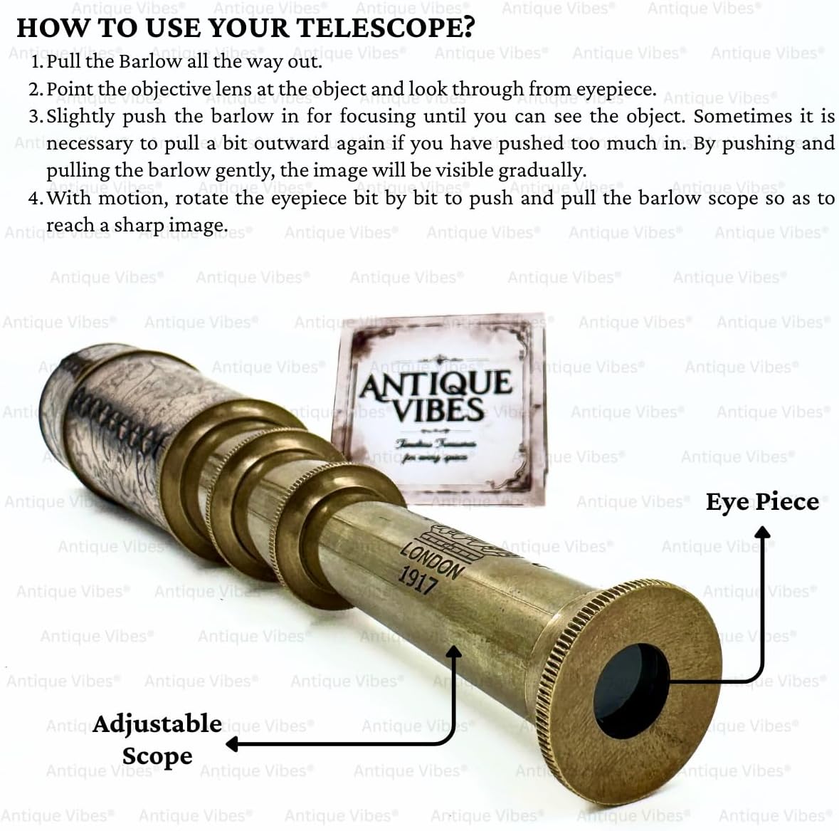 Brass Spyglass Telescope 18" with Leather Case view 7