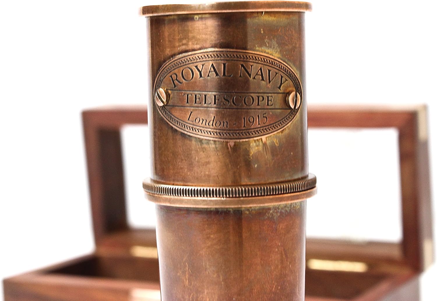 Copper Spyglass Telescope 17" with Wooden Box view 7
