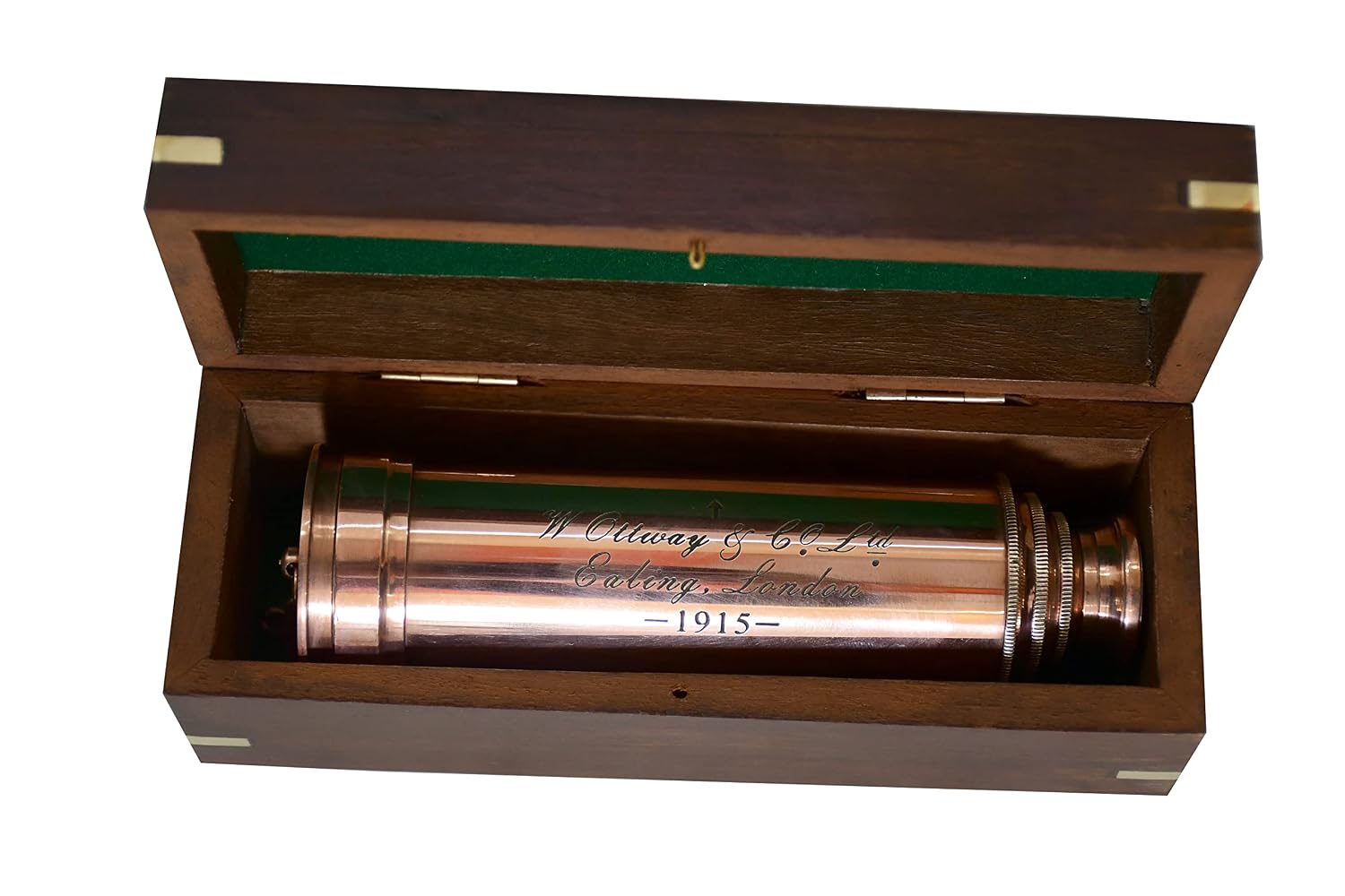 Copper Spyglass Telescope 17" with Wooden Box view 3