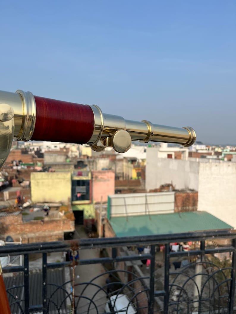 Brass Floor Standing Telescope 50" with Wooden Tripod view 13