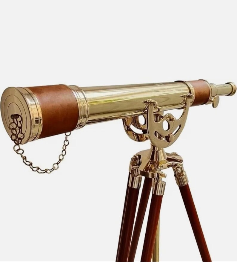 Brass Floor Standing Telescope 50" with Wooden Tripod view 14