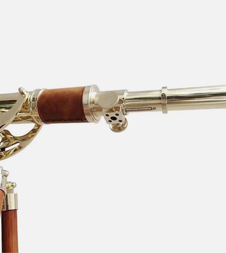 Brass Floor Standing Telescope 50" with Wooden Tripod view 15