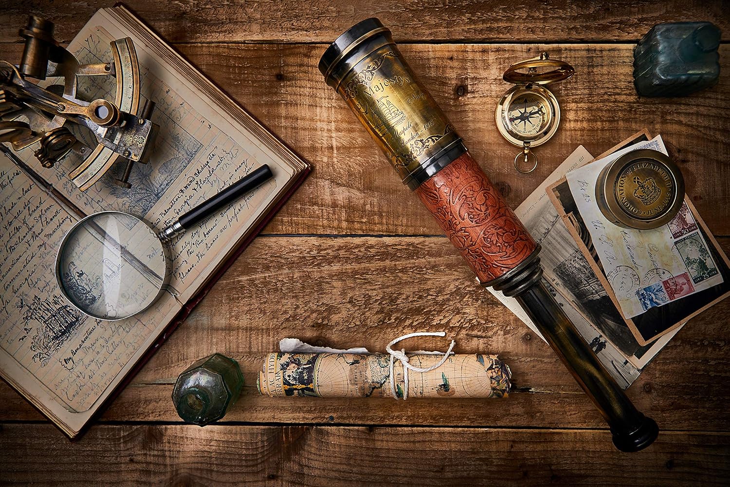 Brass Spyglass Telescope 20" view 7