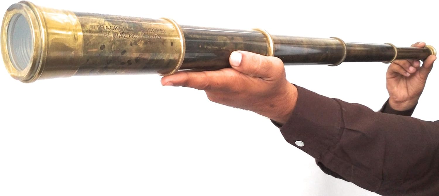 Brass Spyglass Telescope 32" with Leather Case view 2