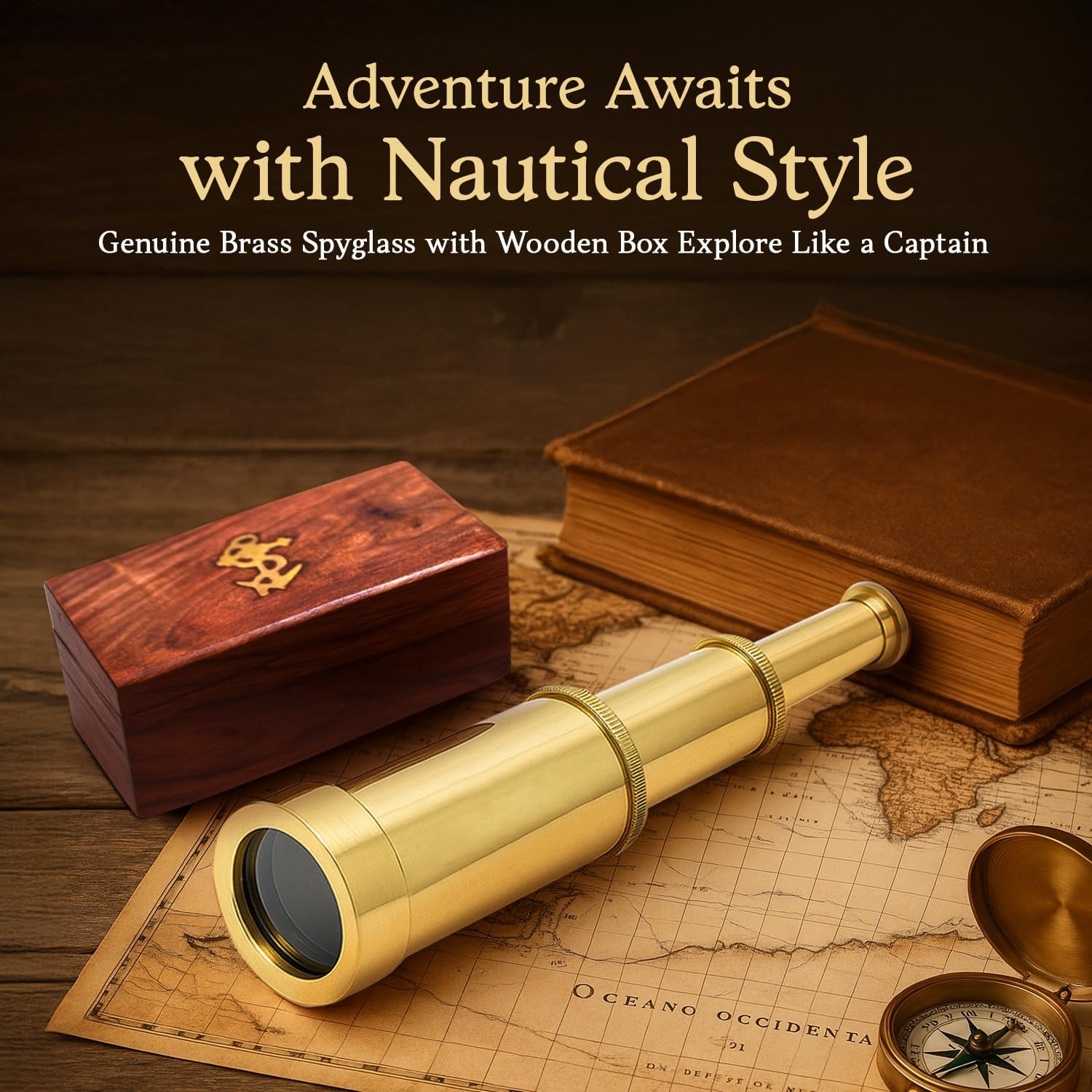 Brass Spyglass Telescope 6" for Kids view 2