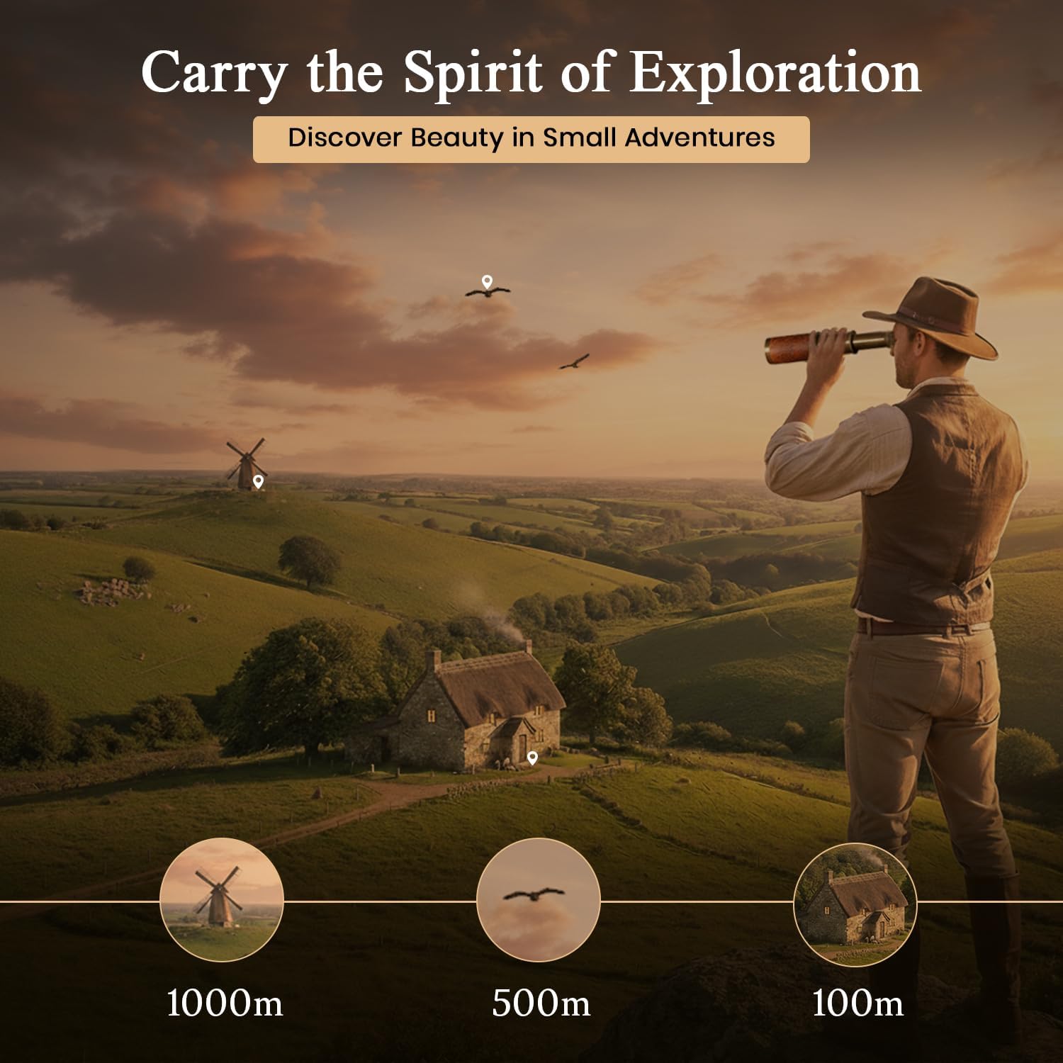 Brass Spyglass Telescope 6" for Kids view 9