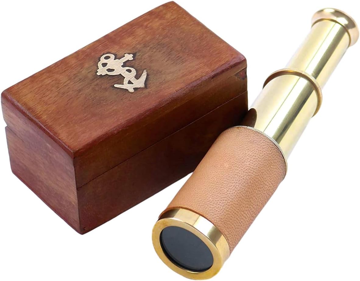 Brass Spyglass Telescope 6" for Kids view 13