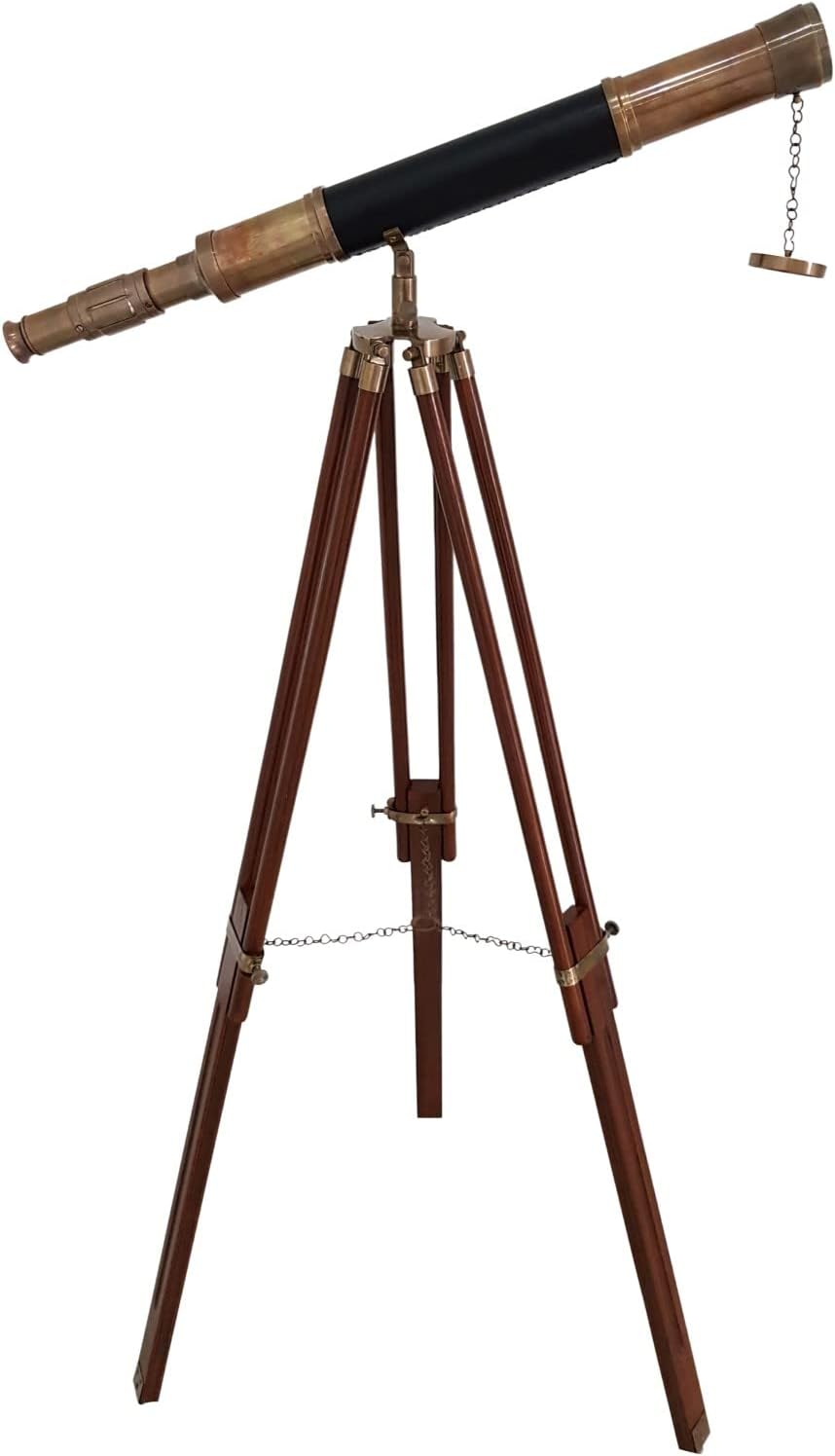 Brass Floor Standing Telescope 55" with Wooden Tripod view 9