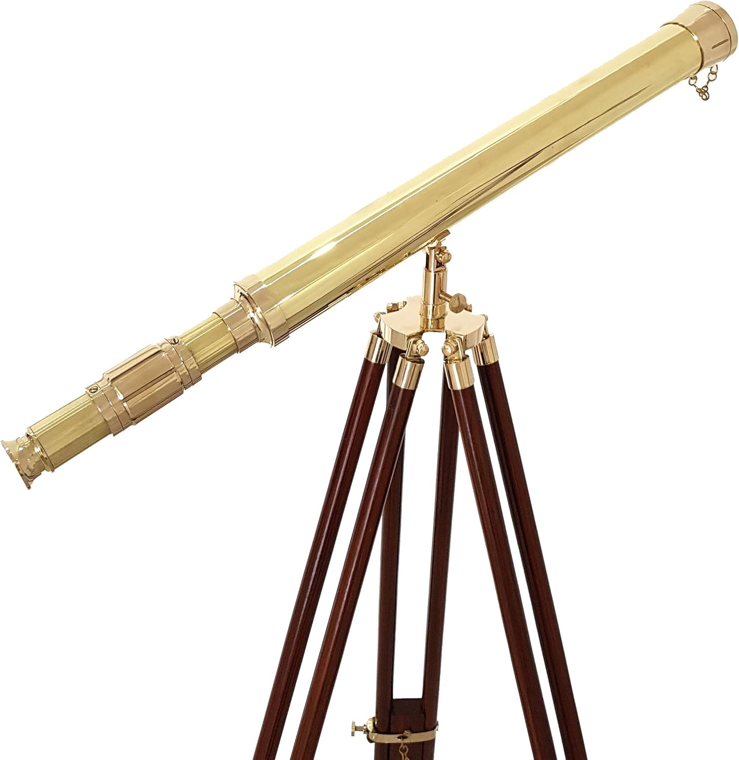 Brass Floor Standing Telescope 55" with Wooden Tripod view 8