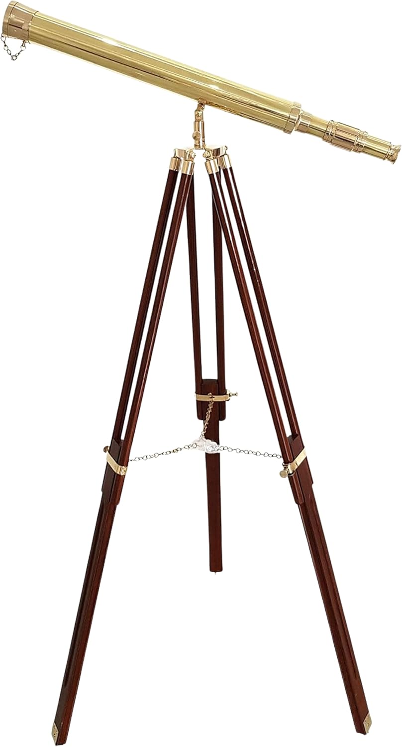 Brass Floor Standing Telescope 55" with Wooden Tripod view 10