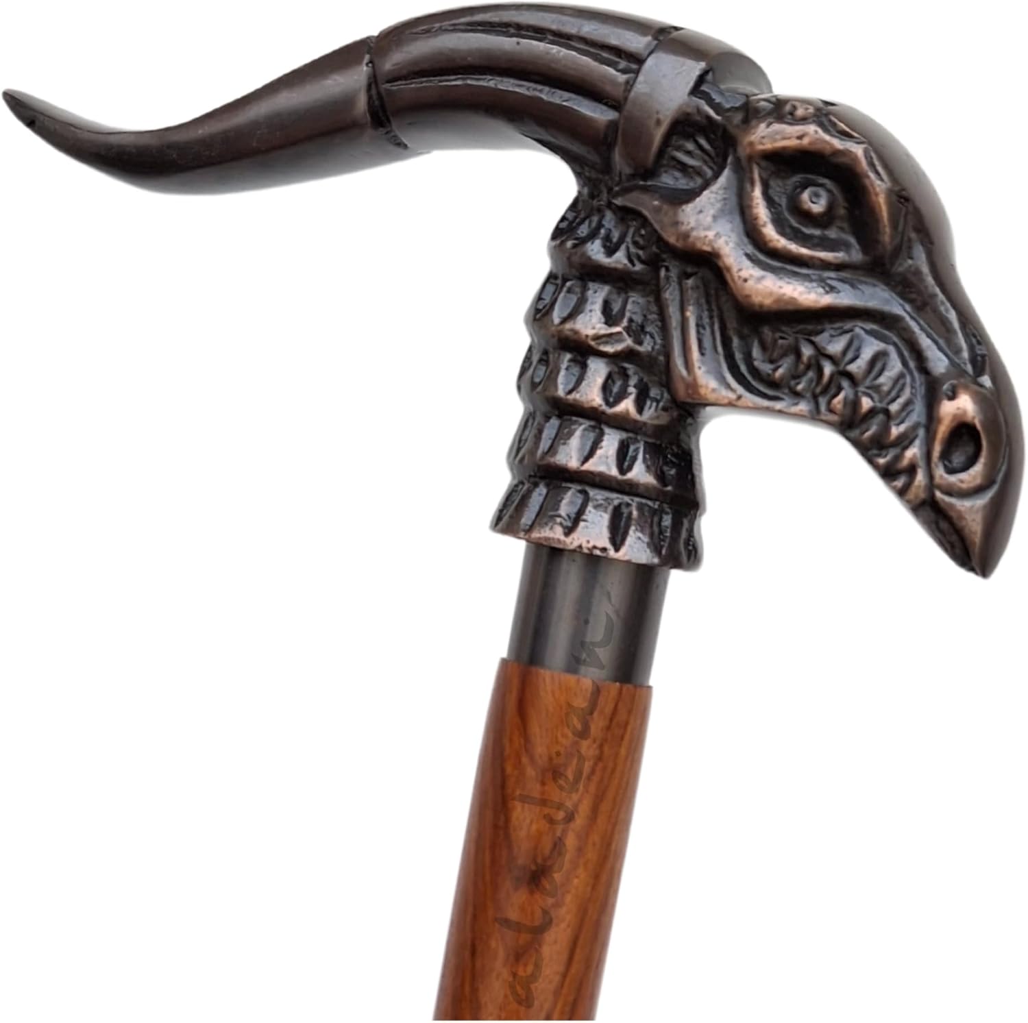 Polished Brass Cobra Handle Rosewood Walking Stick view 8